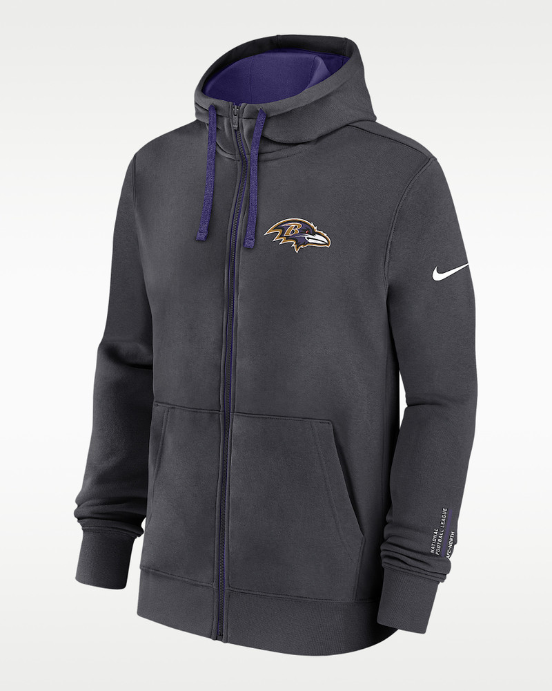 Baltimore Ravens Playbook Page Club Men's Nike NFL Full-Zip Hoodie 1