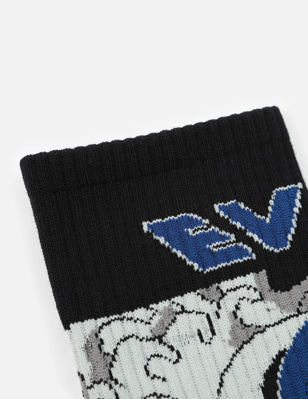 SEA WAVE AND LOGO JACQUARD LONG SOCKS - 2