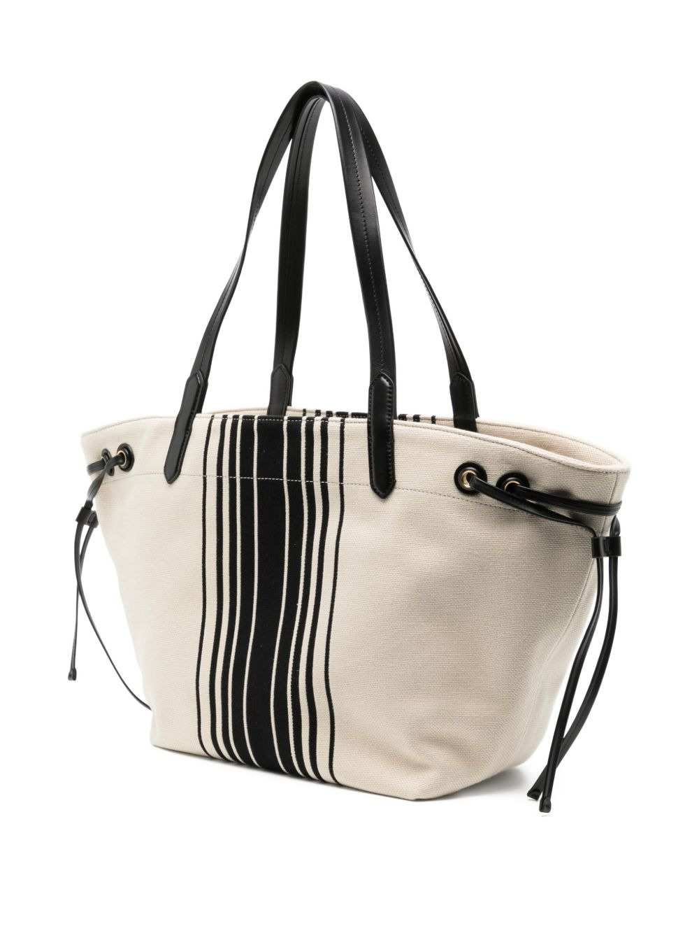 striped jacquard tote bag - 3