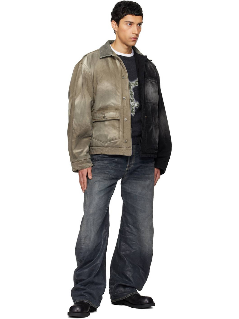 We11done Black & Beige 'Half and Half' Work Jacket outlook