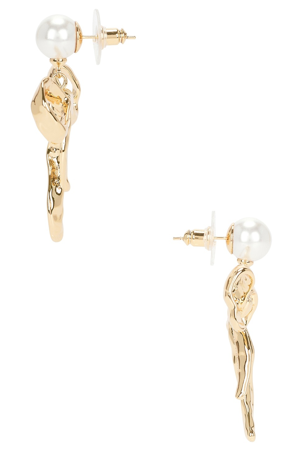 Mottled Gold Bow Earrings - 2
