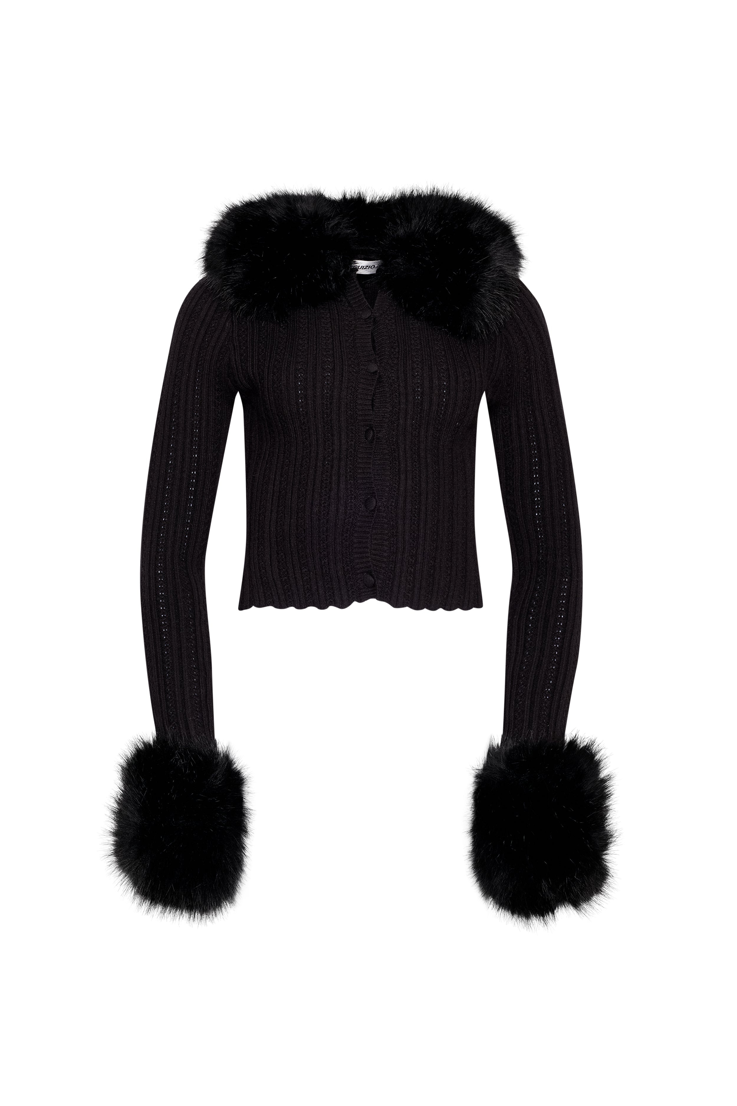 HEART POINTELLE KNIT CARDIGAN - 7