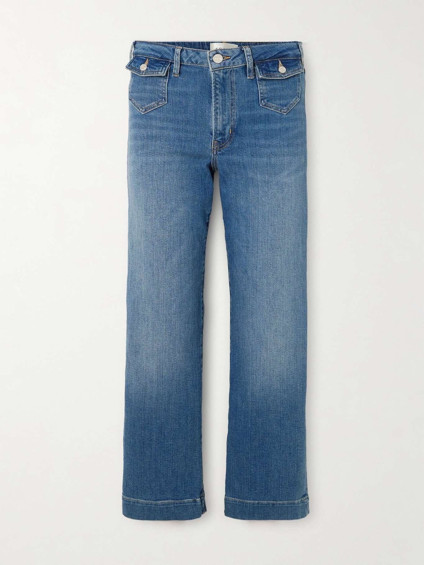 Cropped high-rise slim-leg jeans - 1