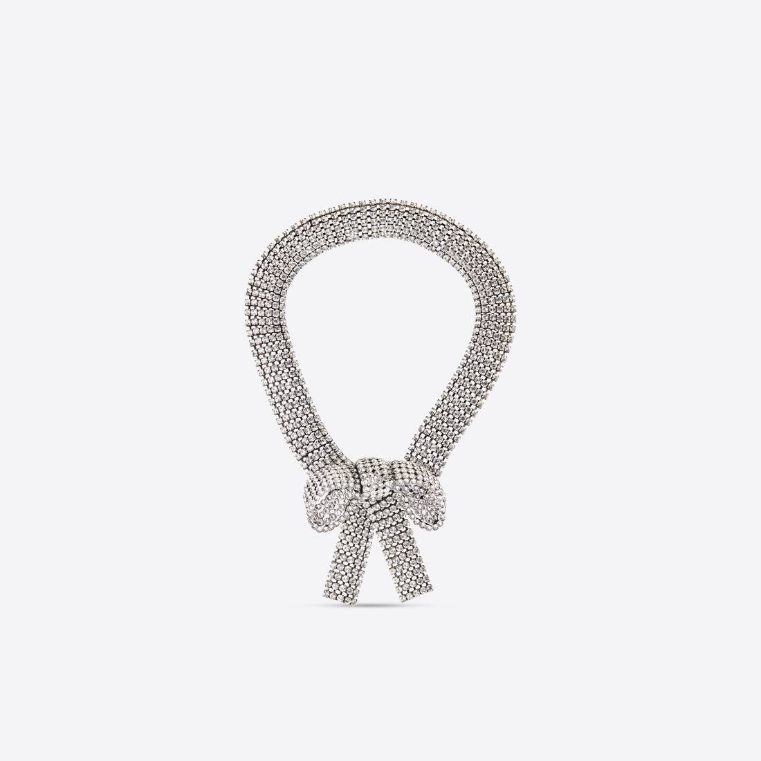 Women's Bow Necklace in Silver - 1