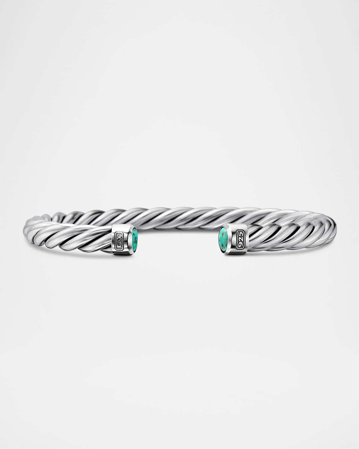 6mm Men's Cable Cuff Bracelet in Silver - 1