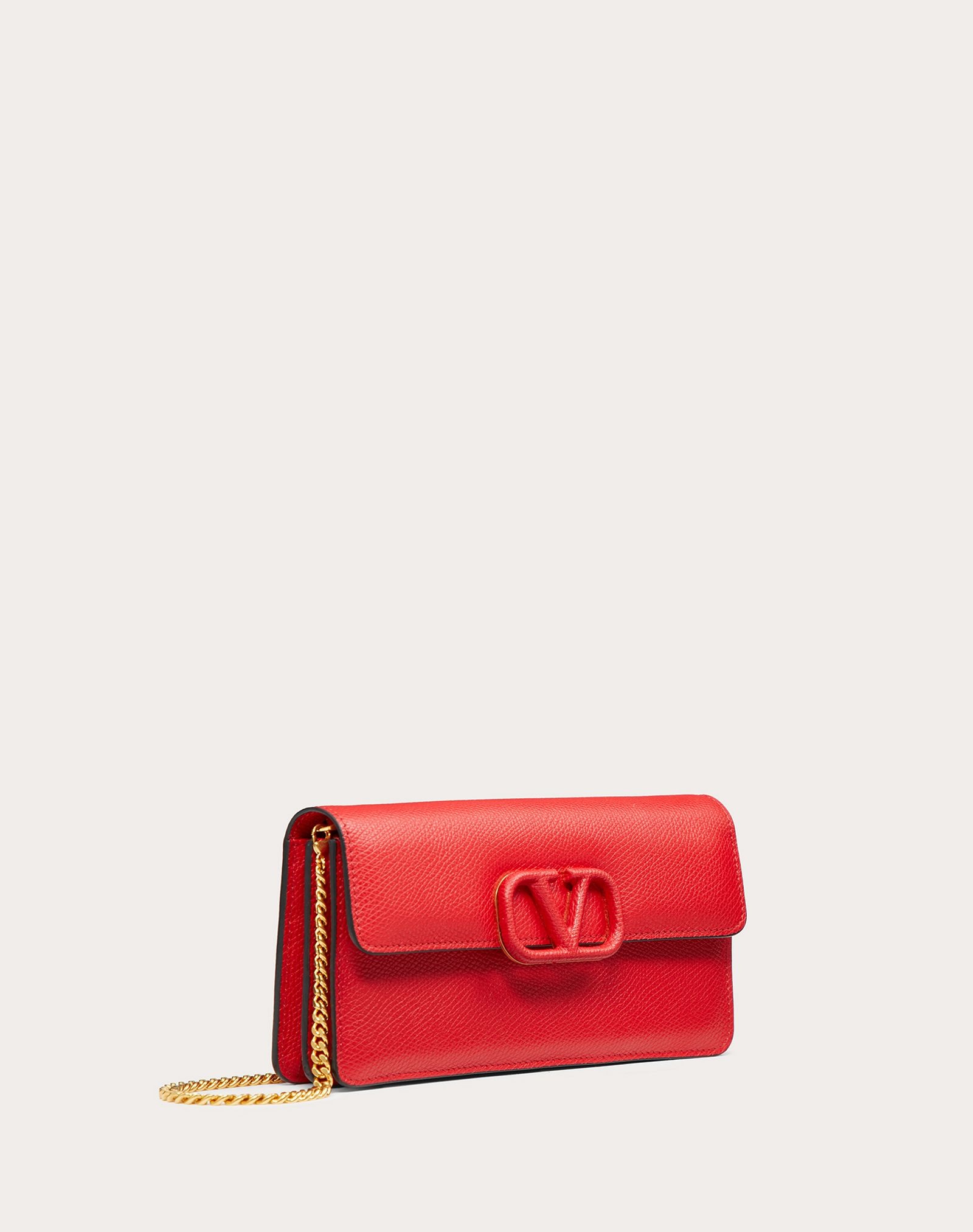 VSLING GRAINY CALFSKIN WALLET WITH CHAIN STRAP - 4