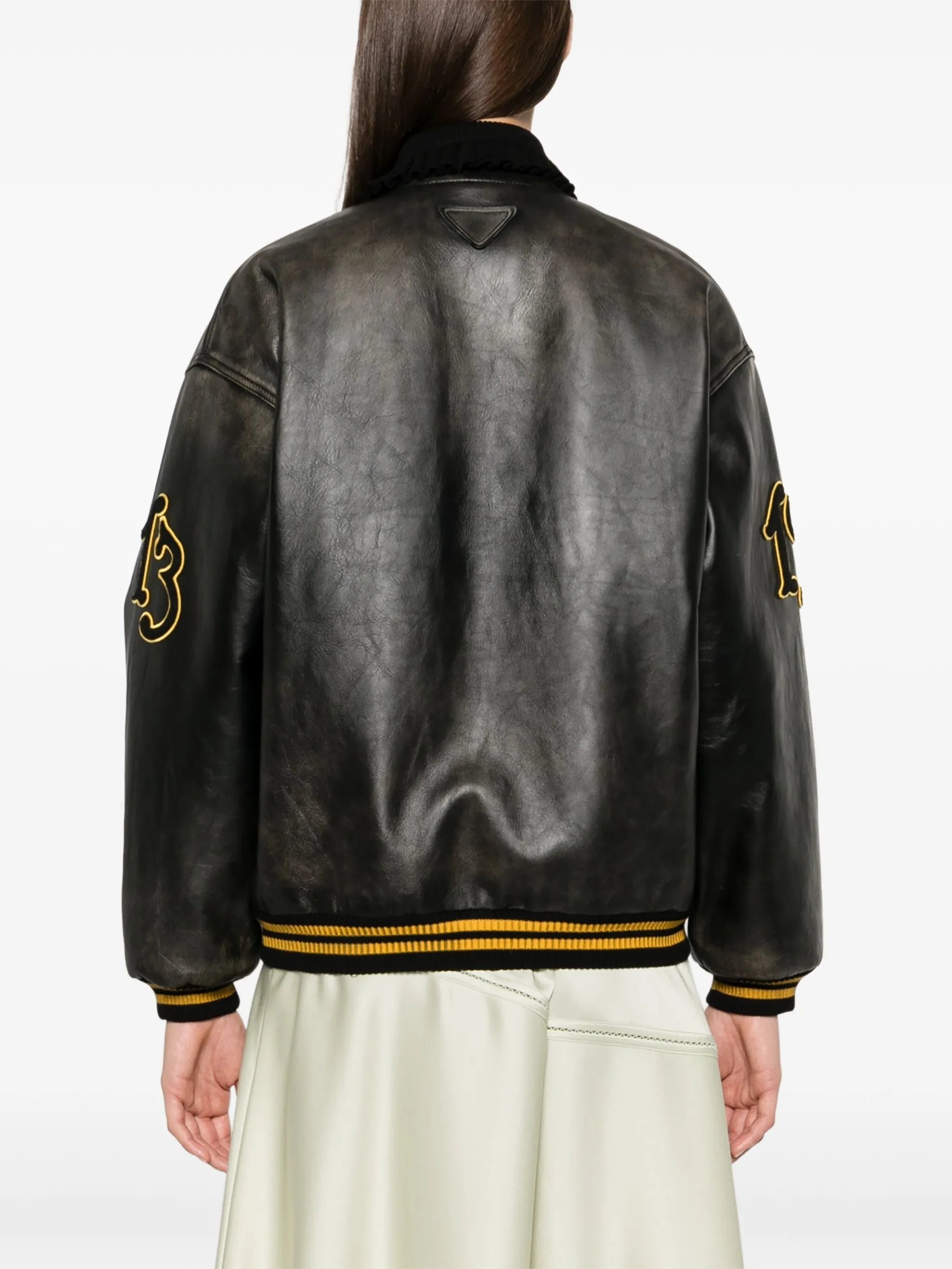 Leather Bomber Jacket - 4