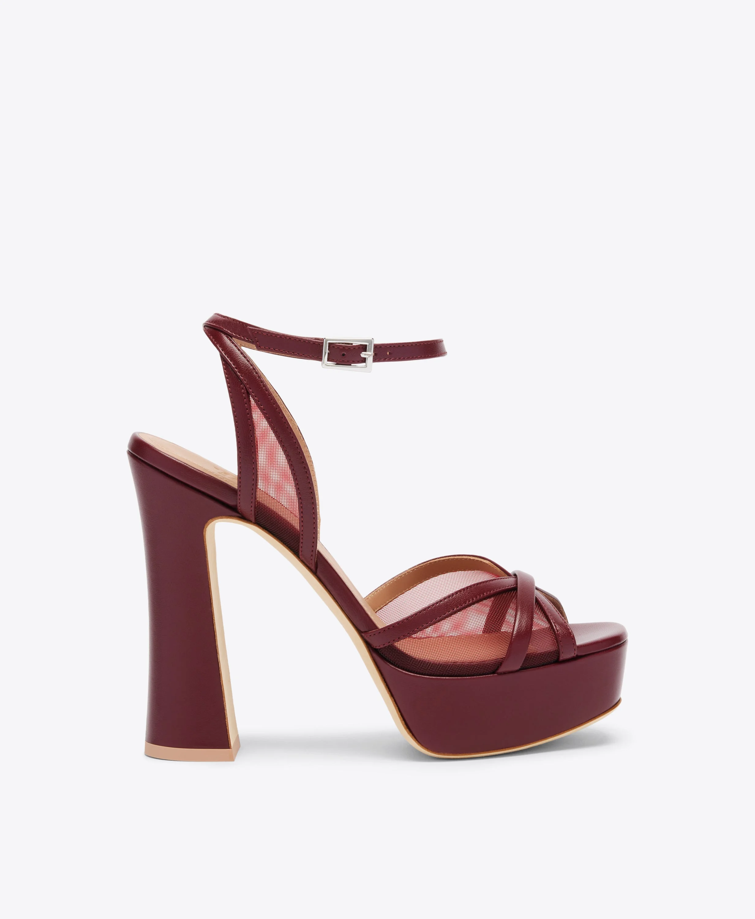 Sylvie 125 Red Mesh Platform Sandals - 1