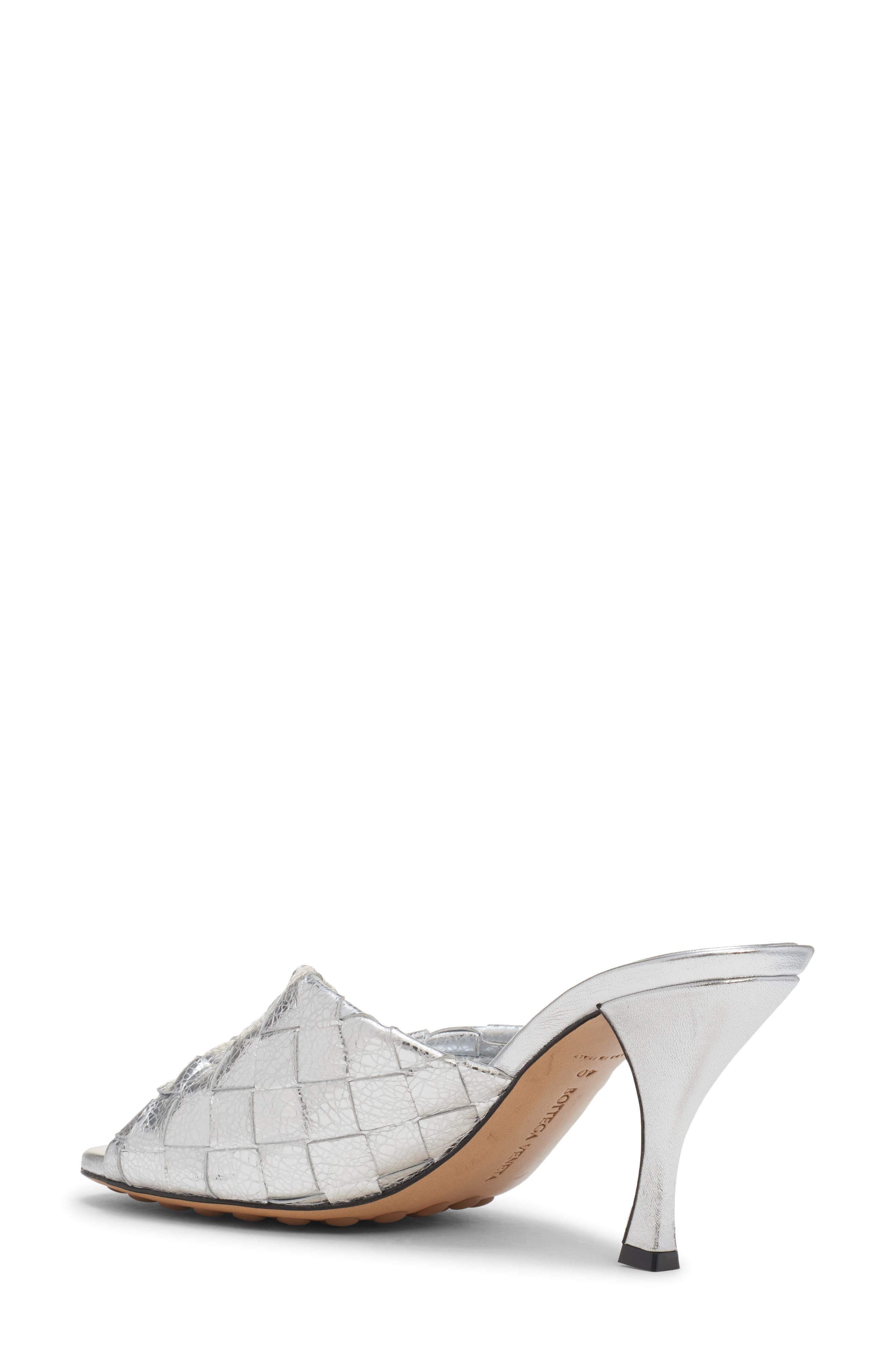 Bottega Veneta Blink Intrecciato Slide Sandal in Silver at Nordstrom - 2