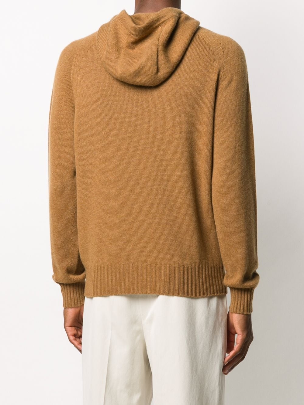 cashmere ribbed-edge knitted hoodie - 4