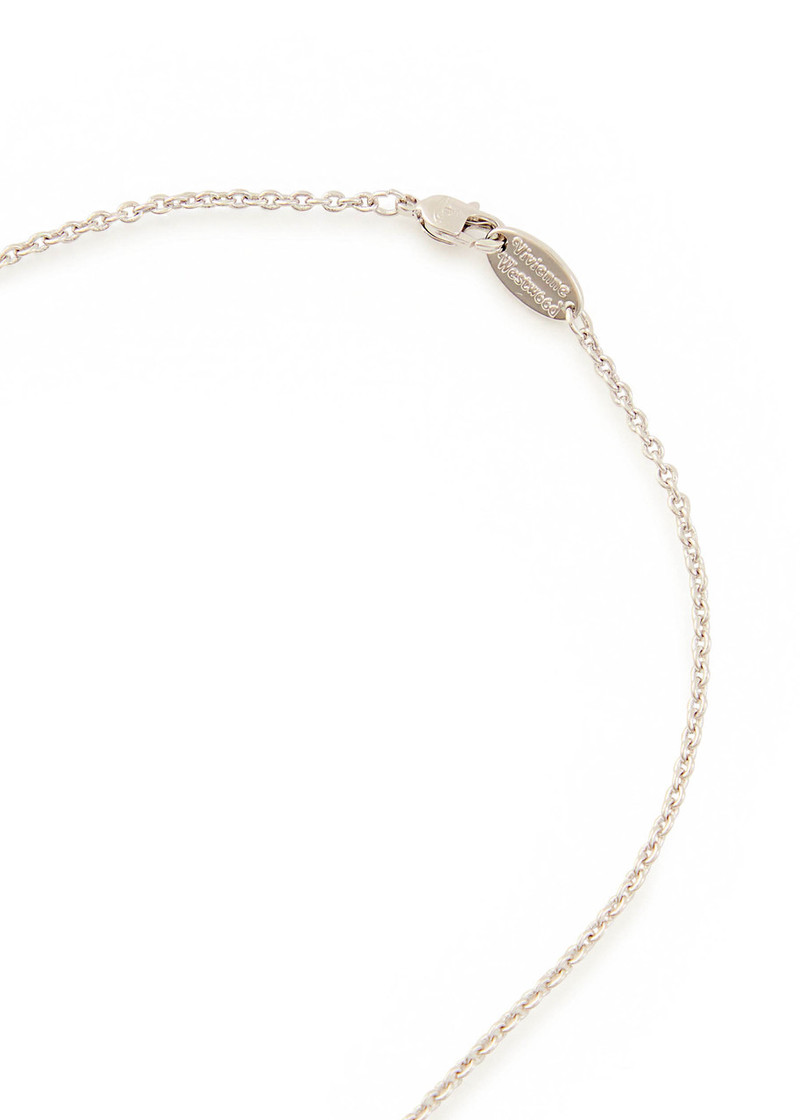 Vivienne Westwood Mayfair Bas Relief orb Rhodium-plated Necklace 3