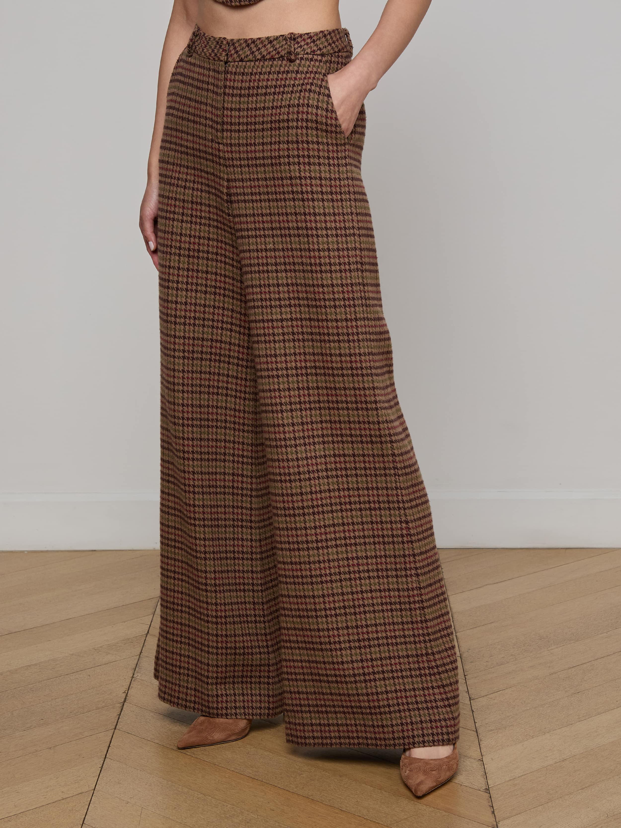 Pilar Houndstooth Wide-Leg Pant - 4