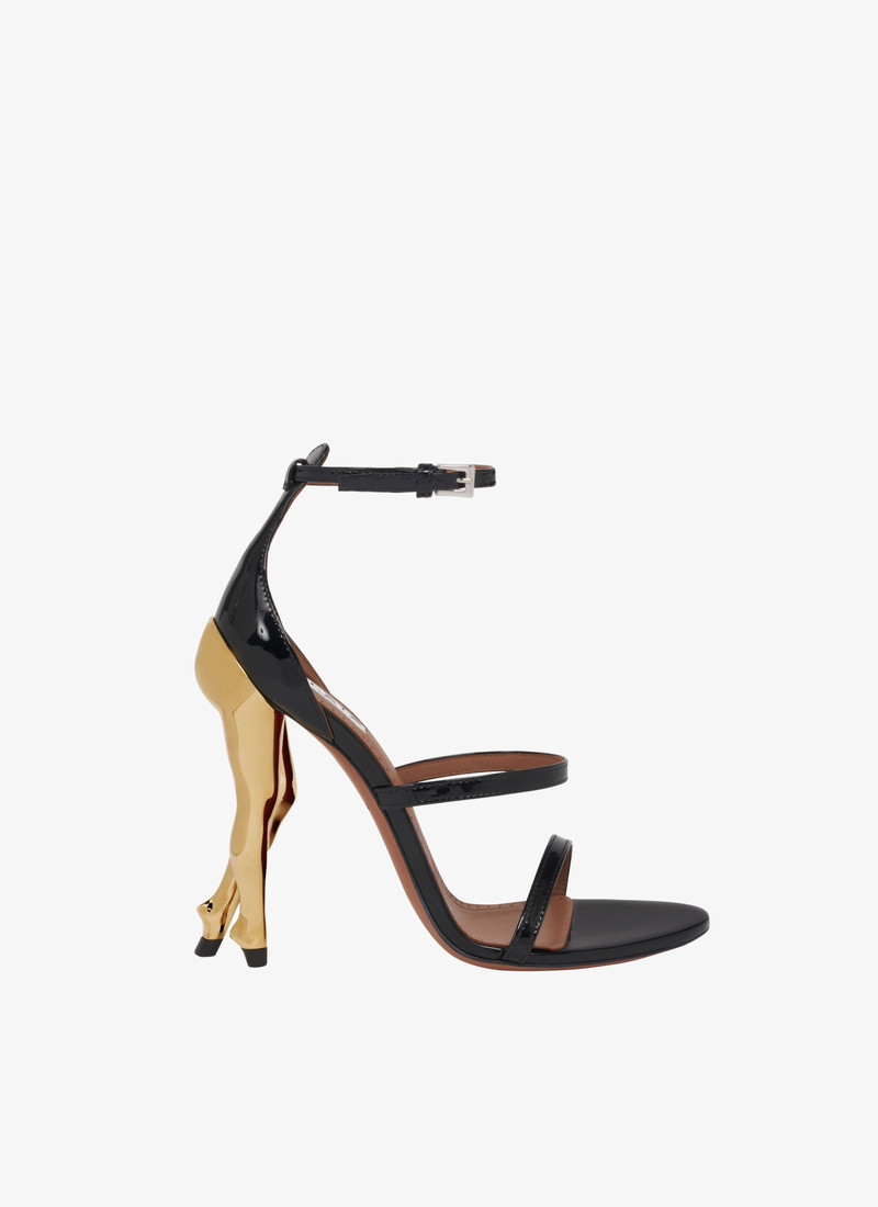 CABARET SANDALS IN PATENT CALFSKIN - 1