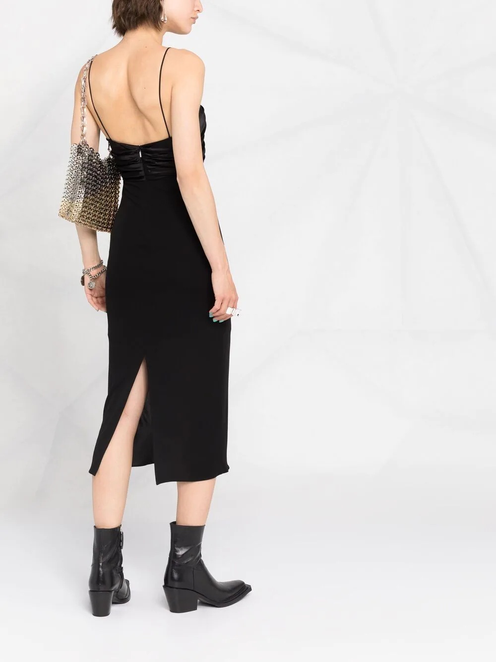 panelled sleeveless midi dress - 4