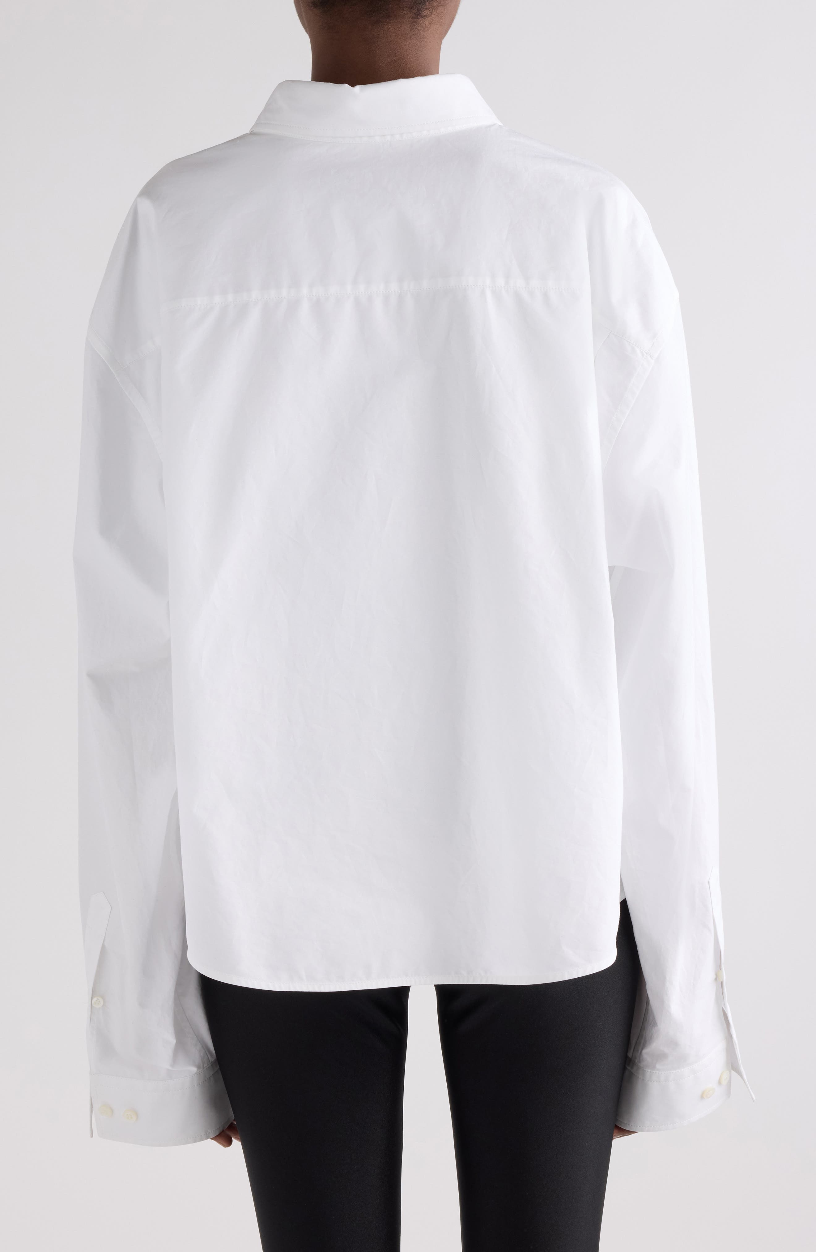 Balenciaga Semifitted Button-Up Shirt in 9000 White at Nordstrom - 3