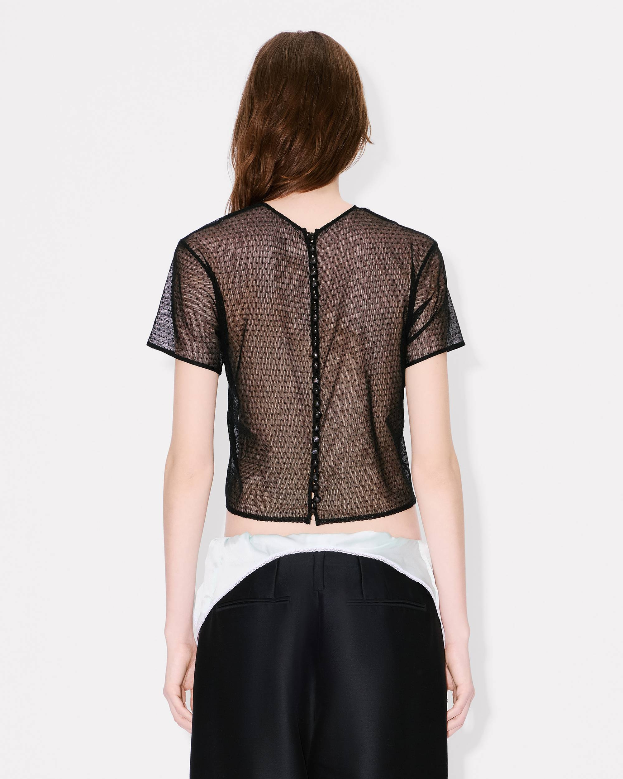 Cropped top in plumetis - 4