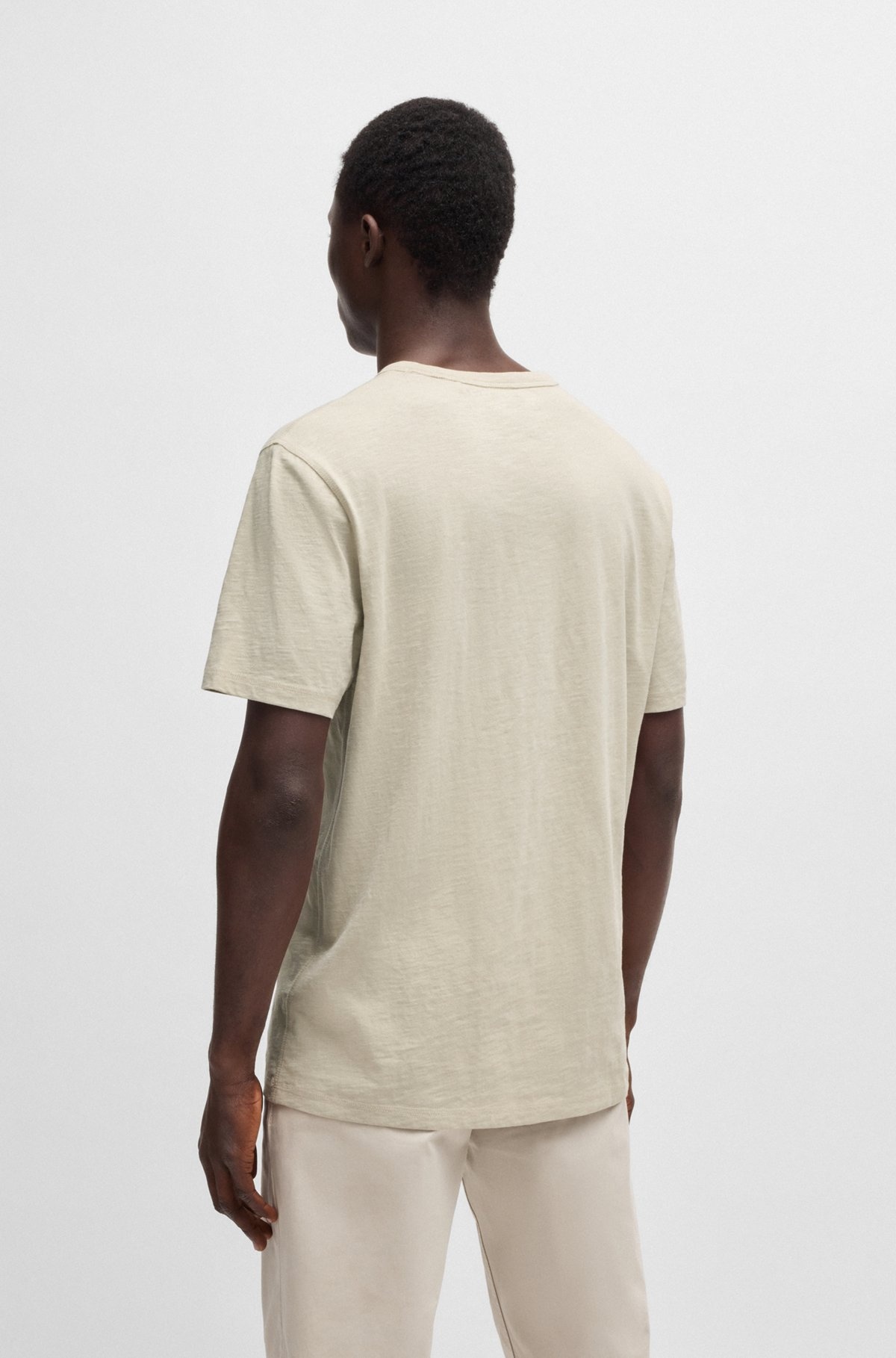 REGULAR-FIT T-SHIRT IN COTTON WITH MOULINE LOGO - 5