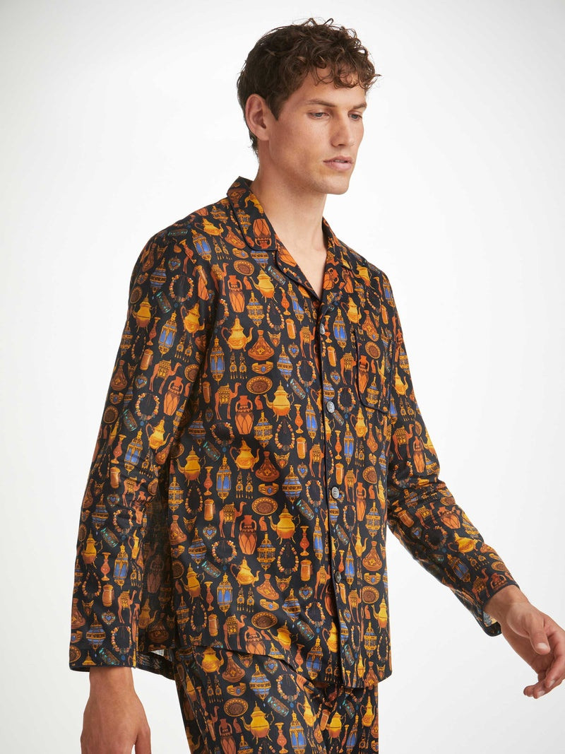 Men's Classic Fit Pyjamas Ledbury 71 Cotton Batiste Navy 3