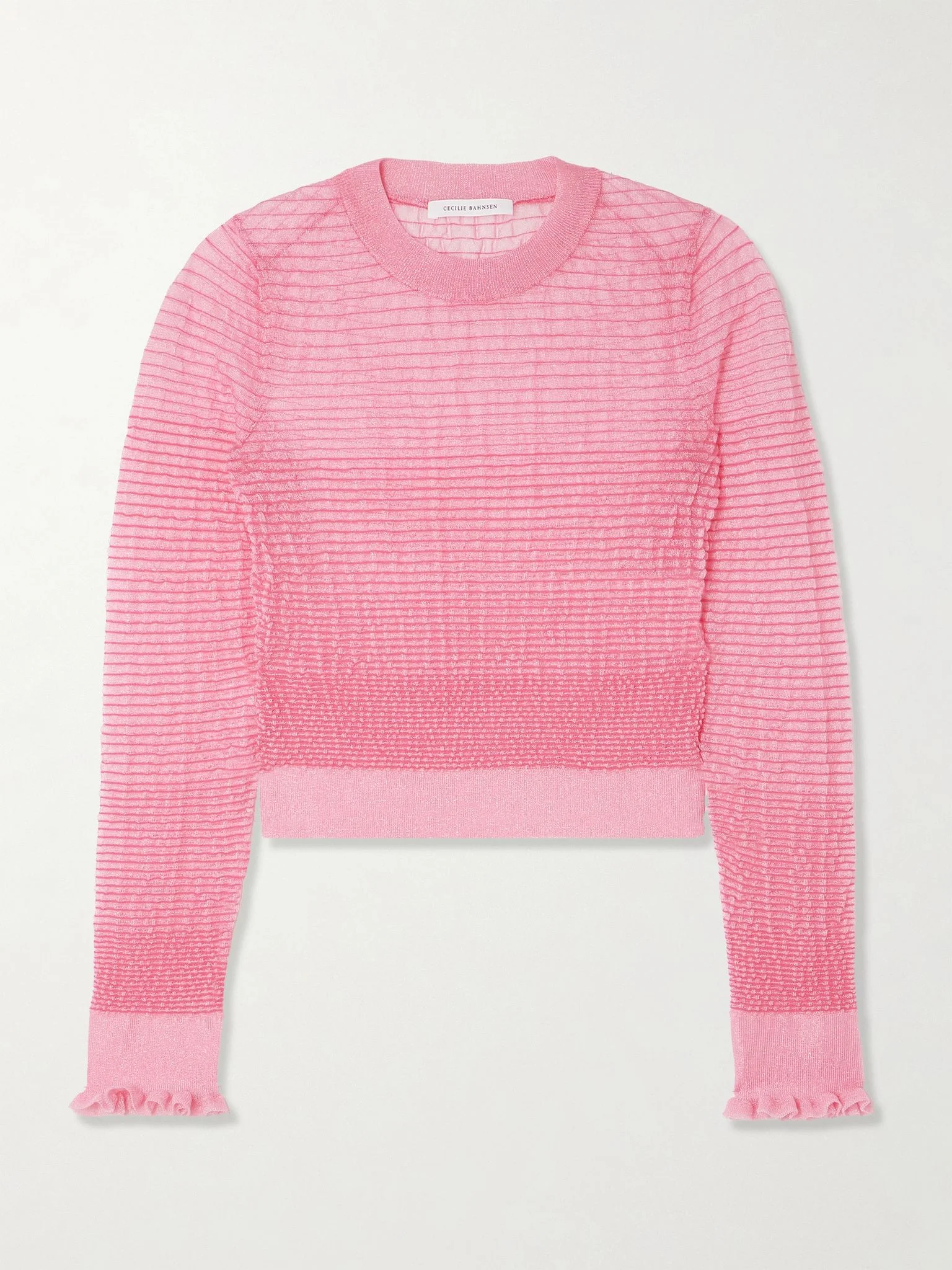 Ruffled knit sweater Pink - 1