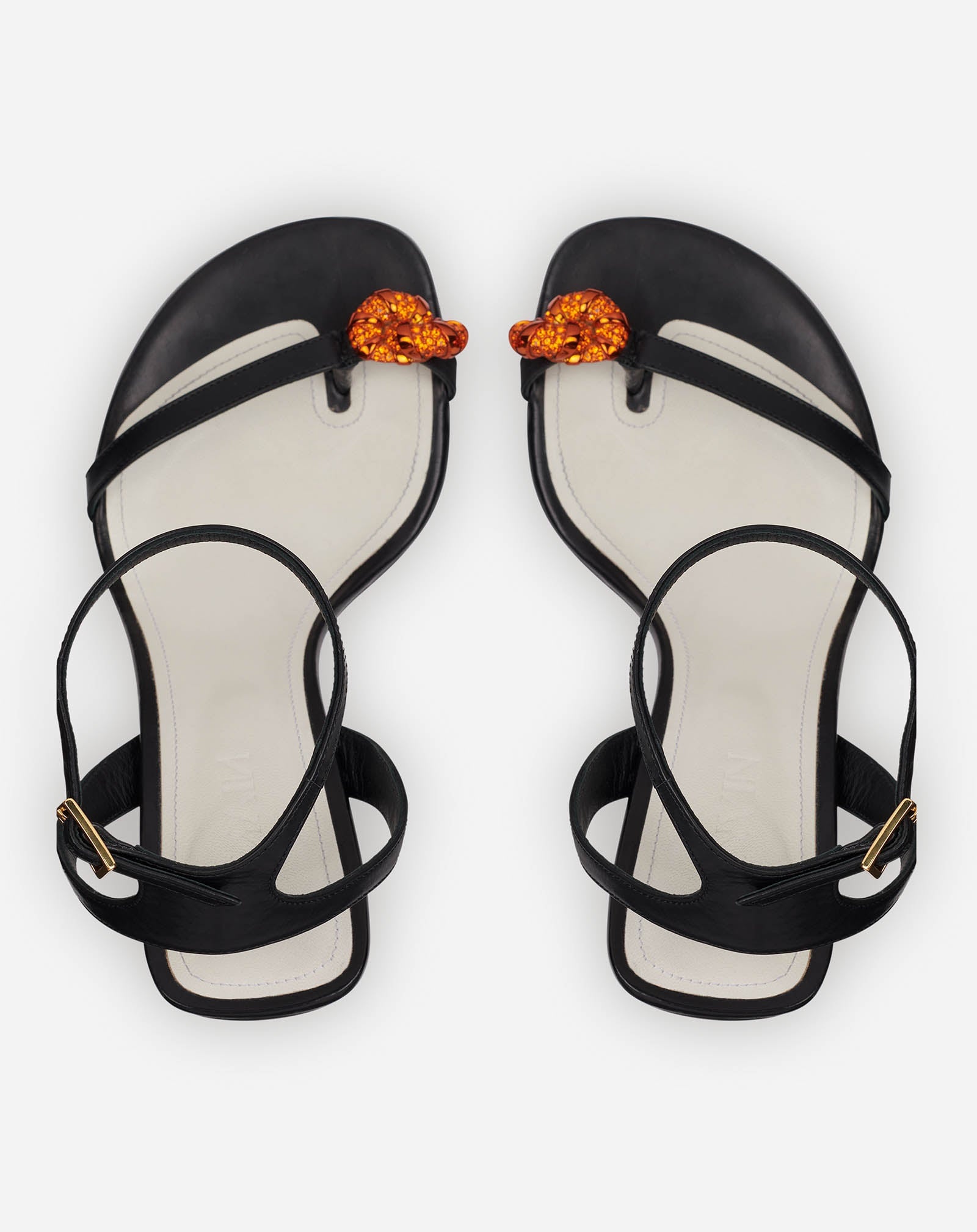 LEATHER SWING SANDALS WITH MELODIE JEWEL - 3
