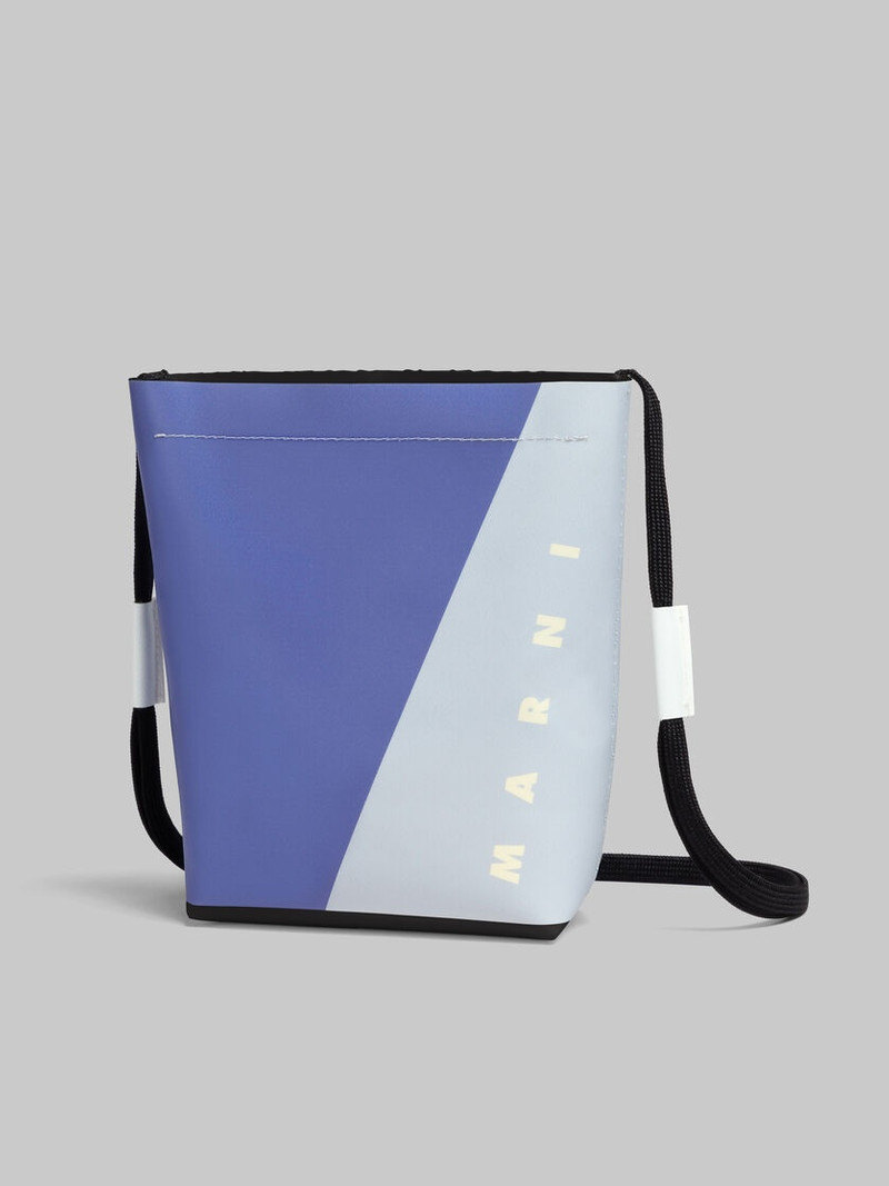 PURPLE AND BLUE TRIBECA CROSSBODY BAG WITH SHOELACE STRAP 5