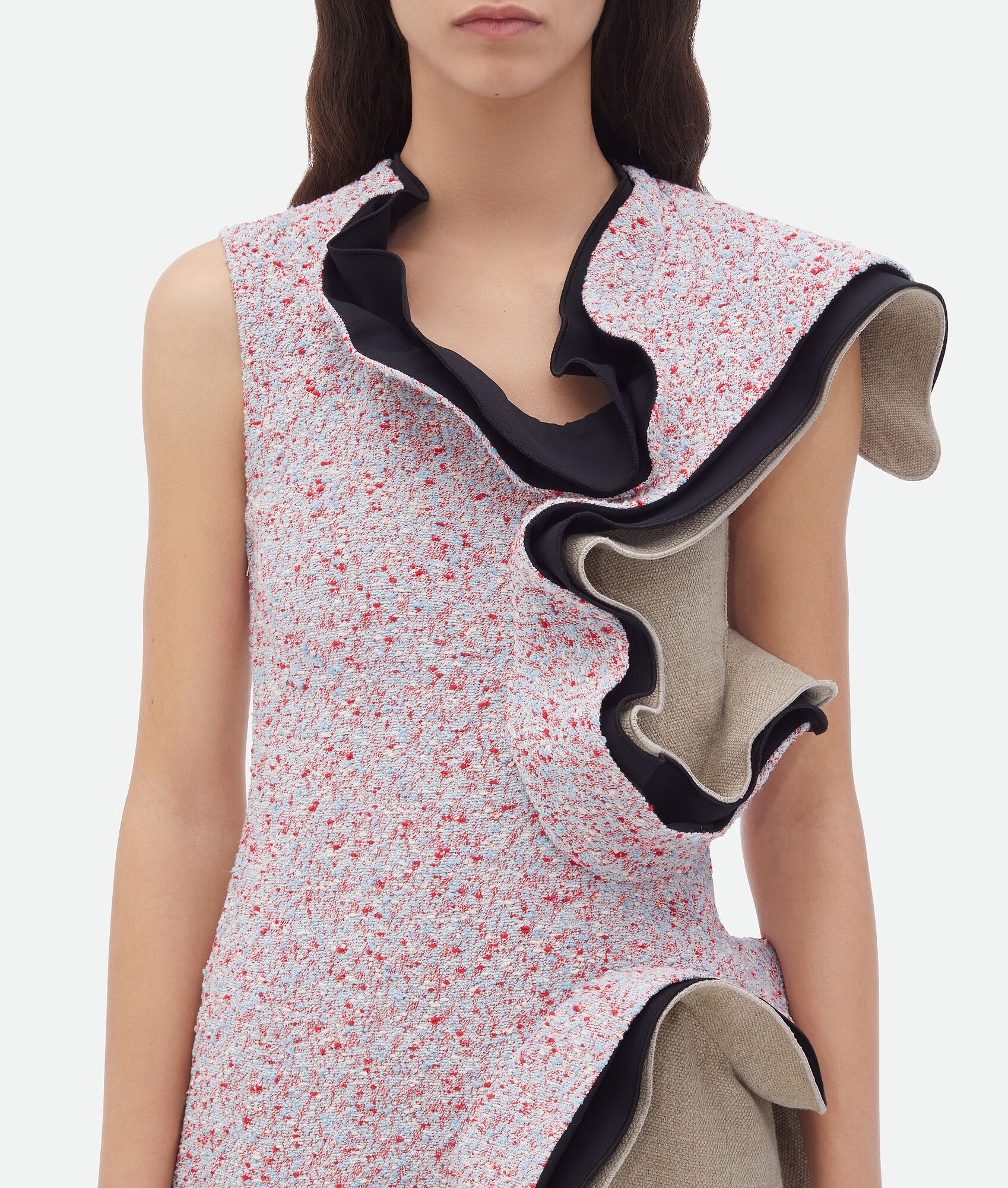Textured Terrazzo Cotton Ruffle Dress - 6