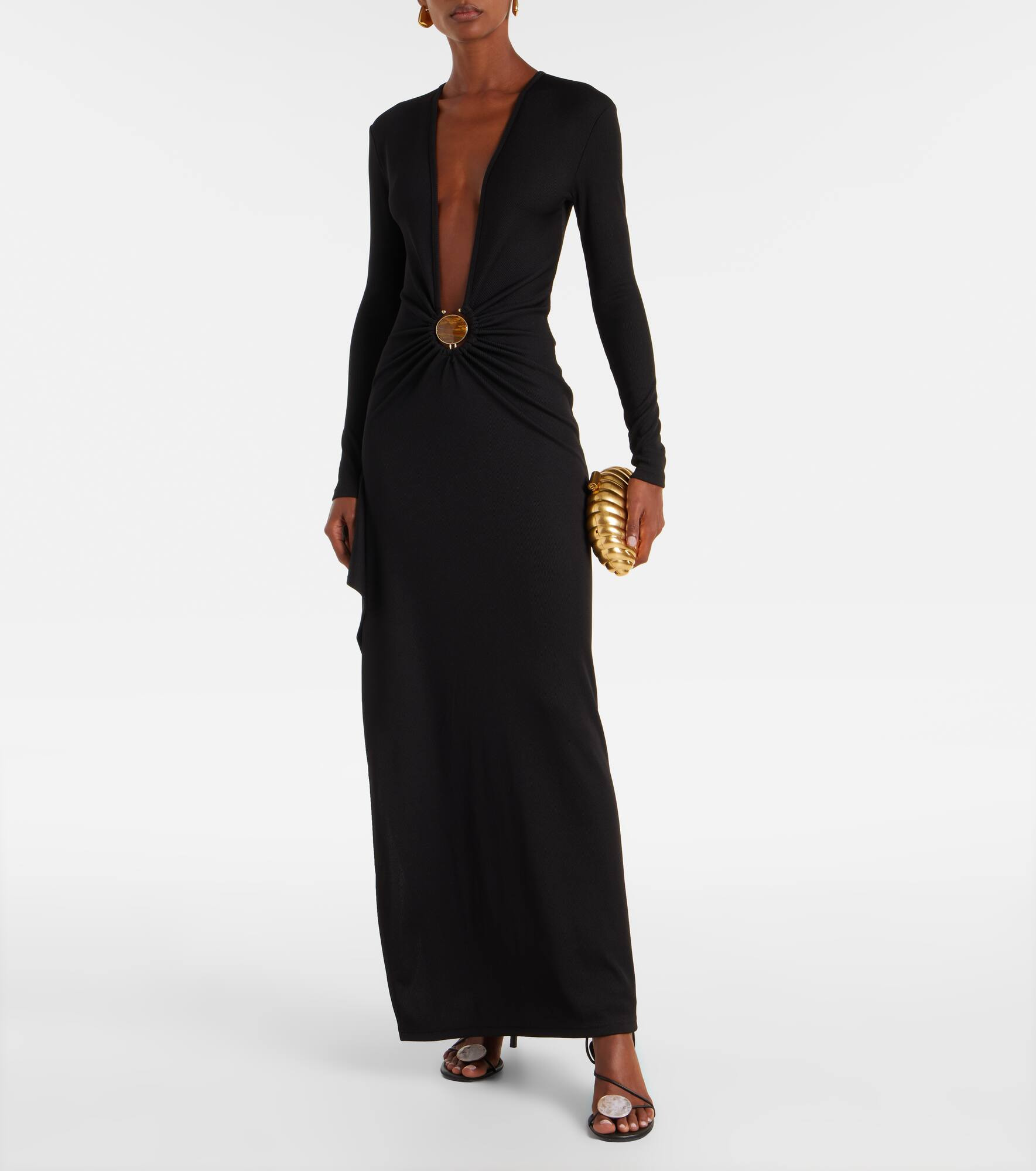 Gathered jersey maxi dress - 2