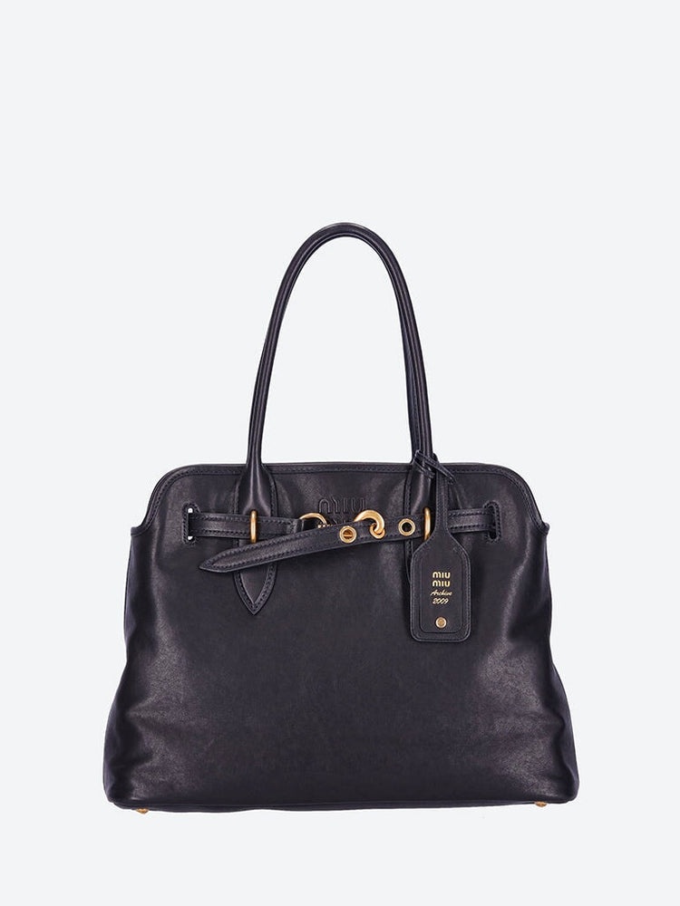 Miu Miu Women Nappa Aviator Leather Handbag - 2