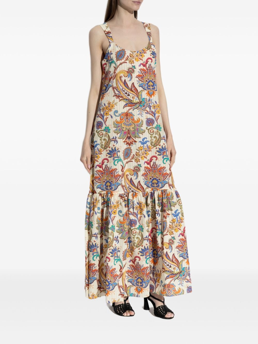 floral-print cotton maxi dress - 2