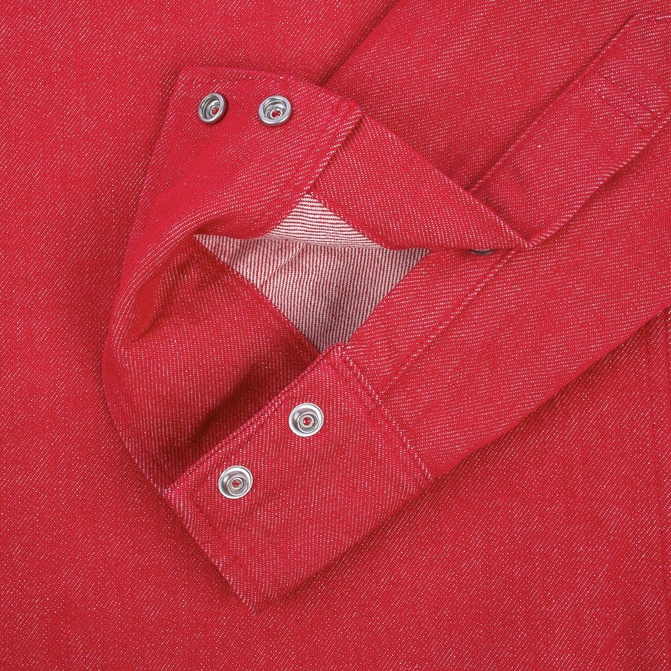 IHSH-396-RED 13.5oz Denim Western Shirt - Red - 9