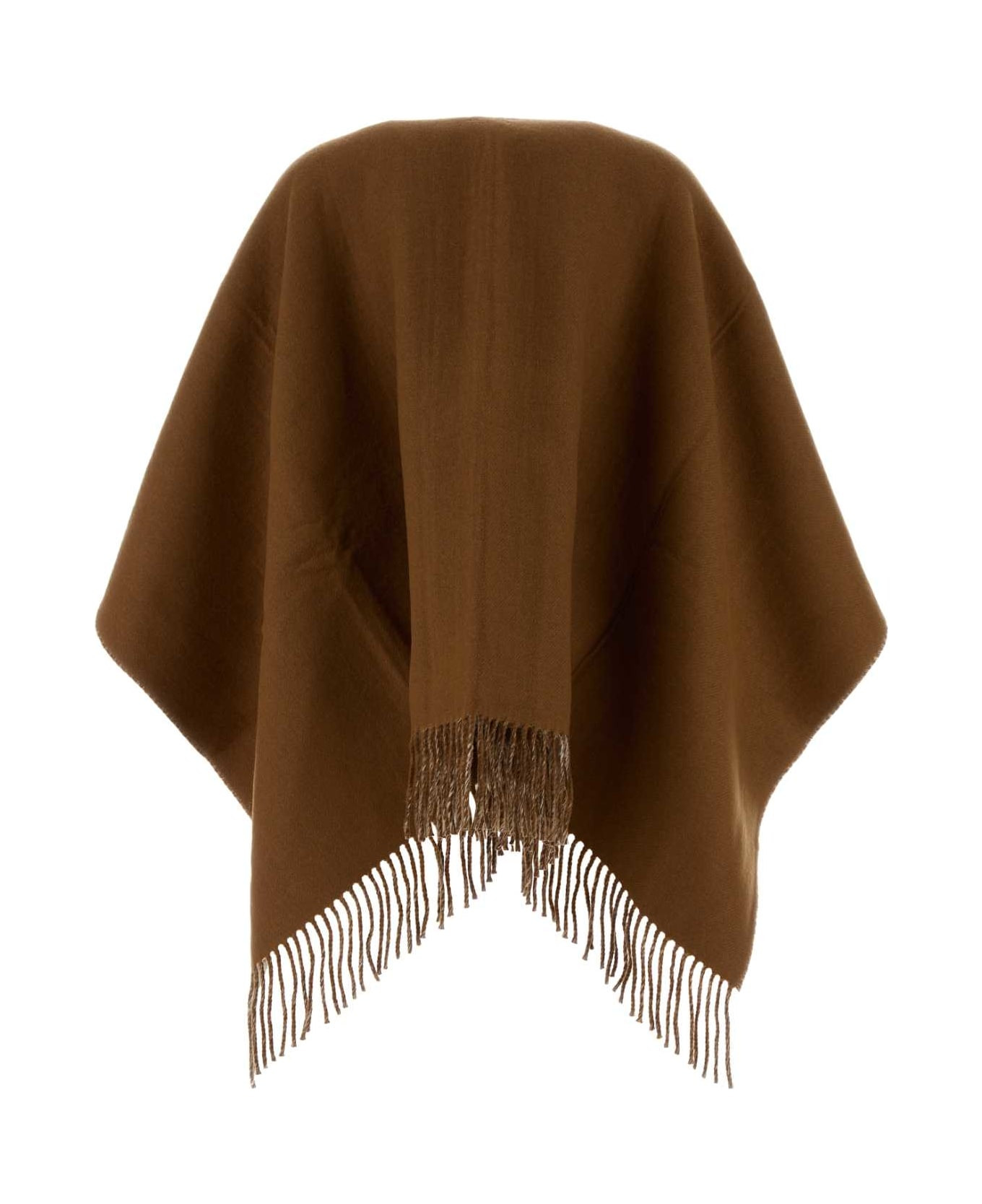Biscuit Wool Blend Reversible Cape - 2
