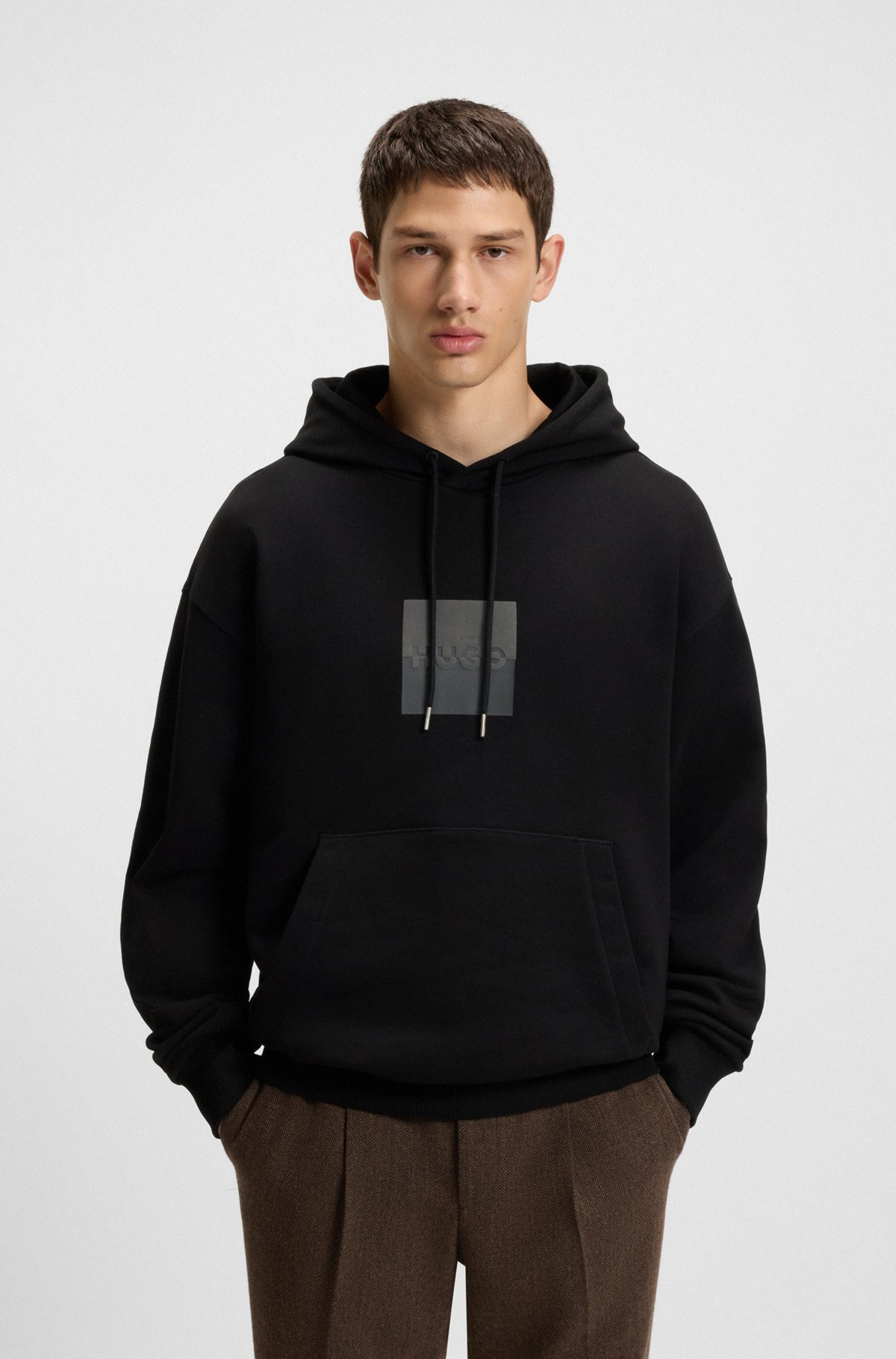 RELAXED-FIT HOODIE IN COTTON TERRY WITH SPLIT LOGO - 2