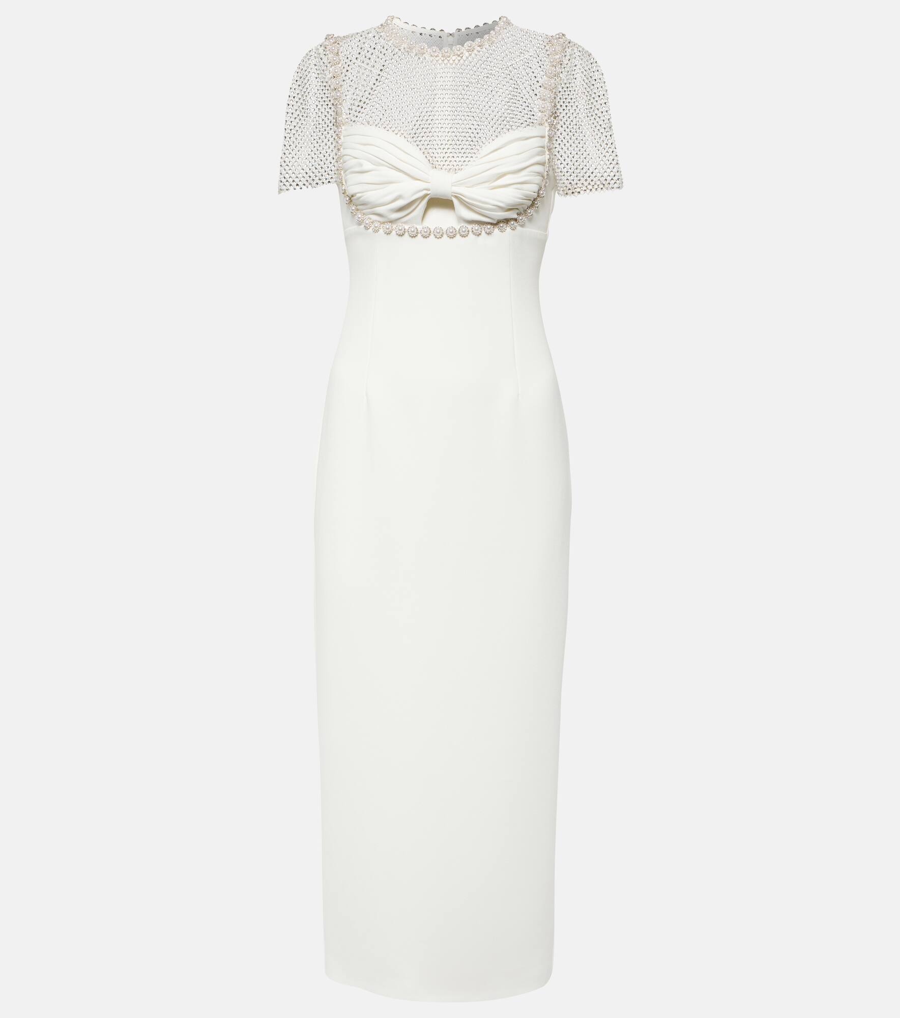 Bridal embellished crêpe midi dress - 1