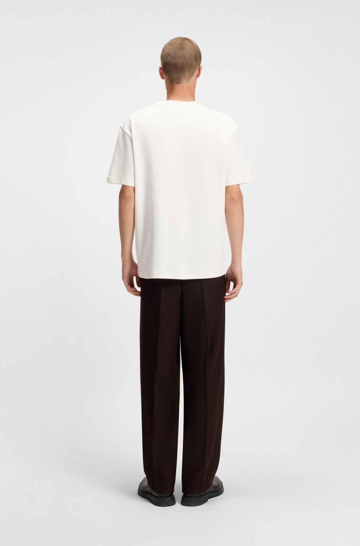 INTERLOCK-COTTON REGULAR-FIT T-SHIRT WITH STACKED LOGO - 5