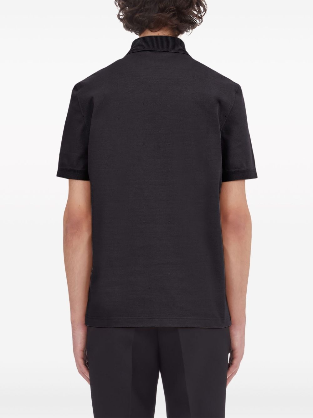 logo-embroidered cotton polo shirt - 4