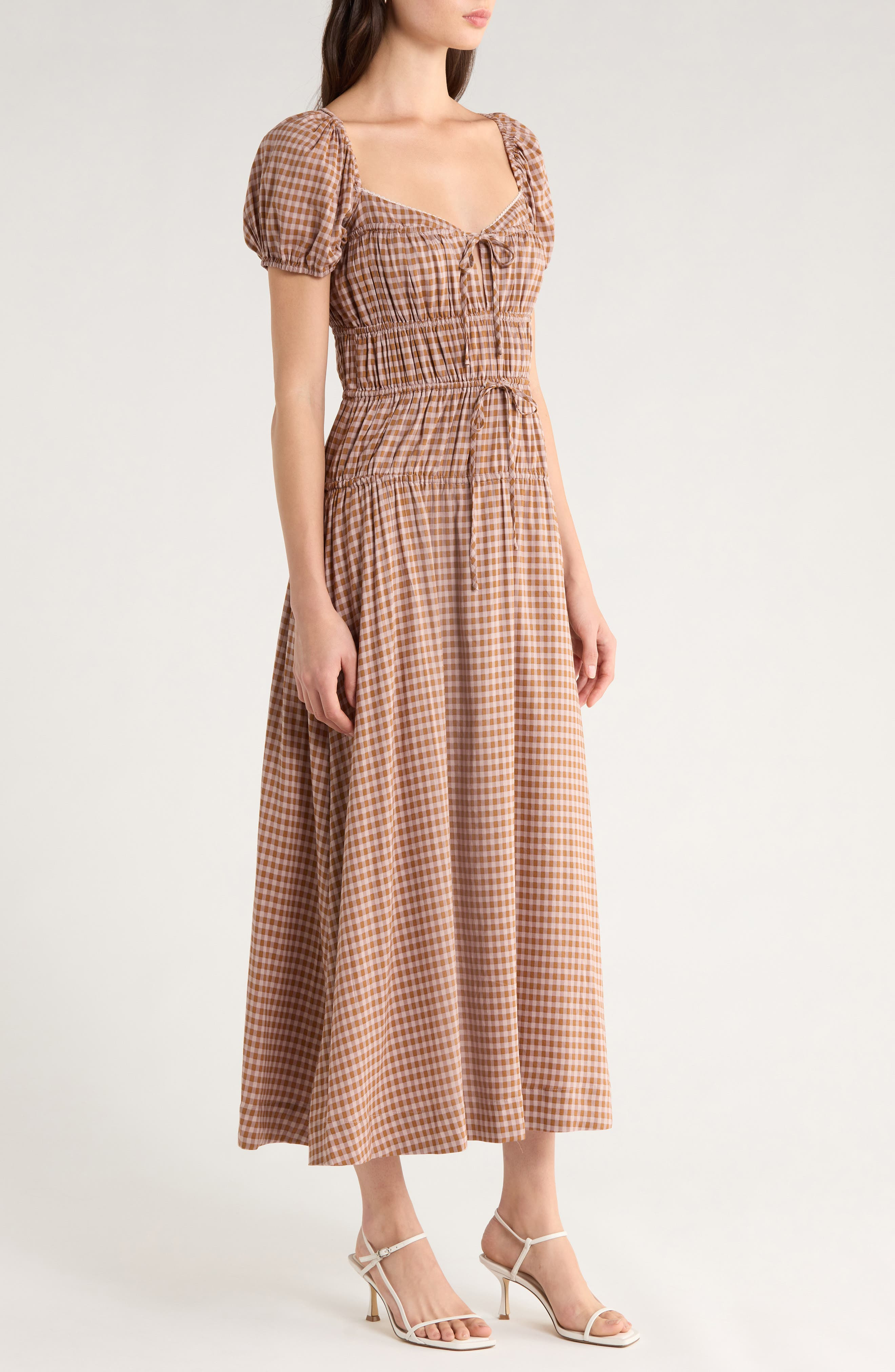 Reformation Rhett Cotton Blend Gingham in Audrie Check at Nordstrom - 3