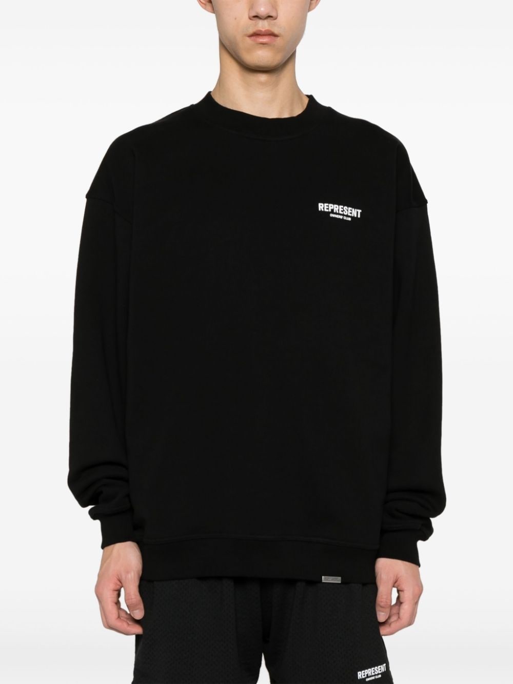 logo-print cotton sweatshirt - 3