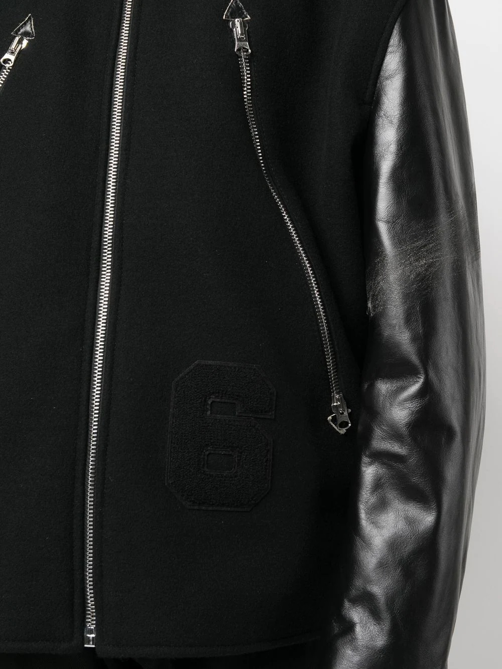 leather-panelled bomber jacket - 6