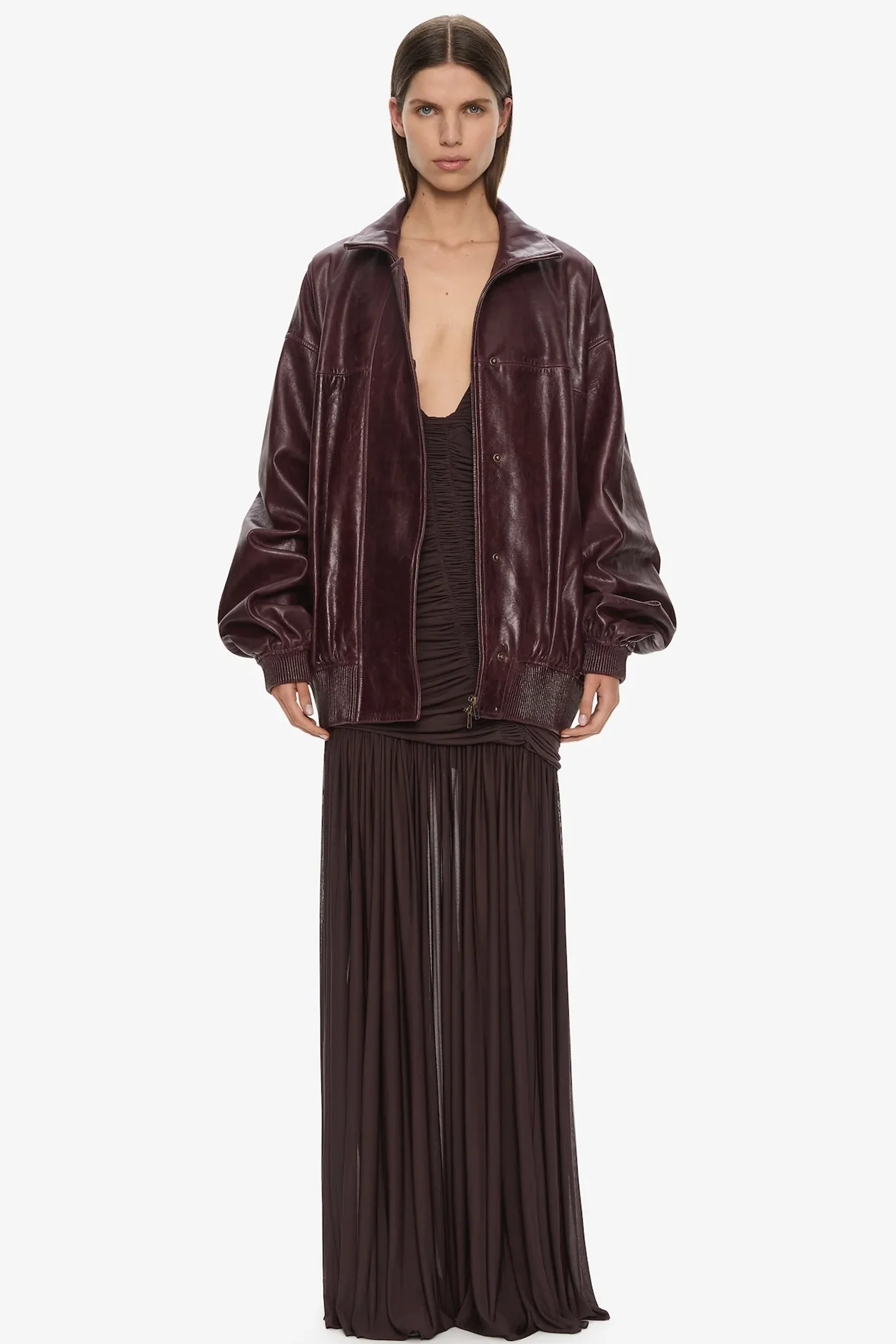 DEVON LEATHER BOMBER JACKET - 1