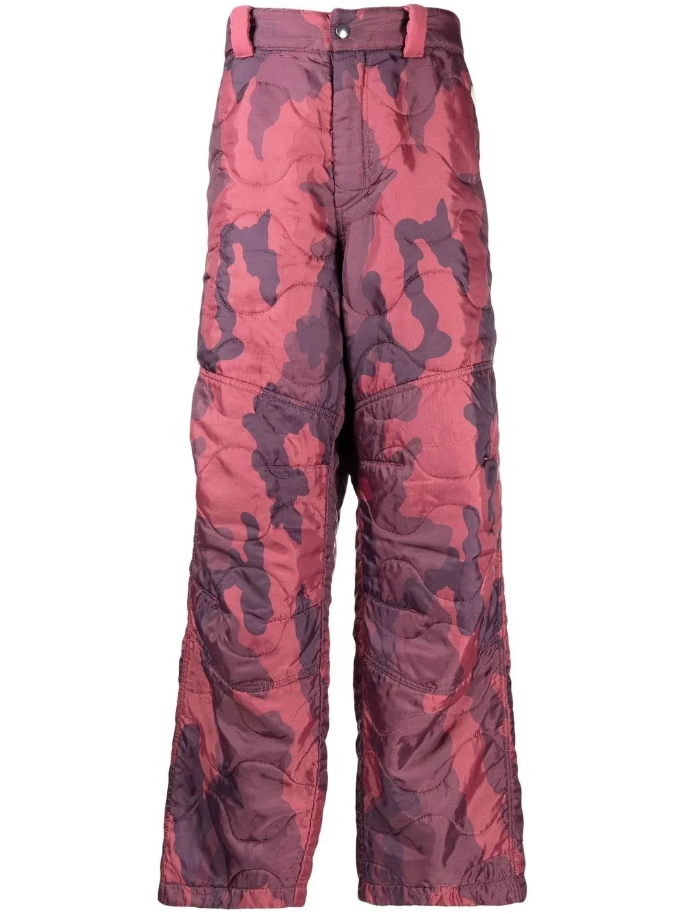 quilted camouflage-print trousers - 1