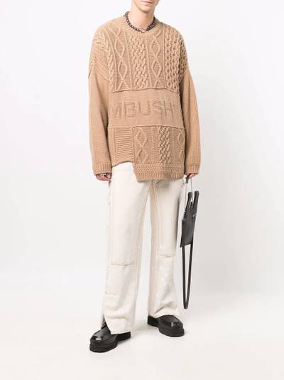 Ambush patchwork cable-knit jumper outlook