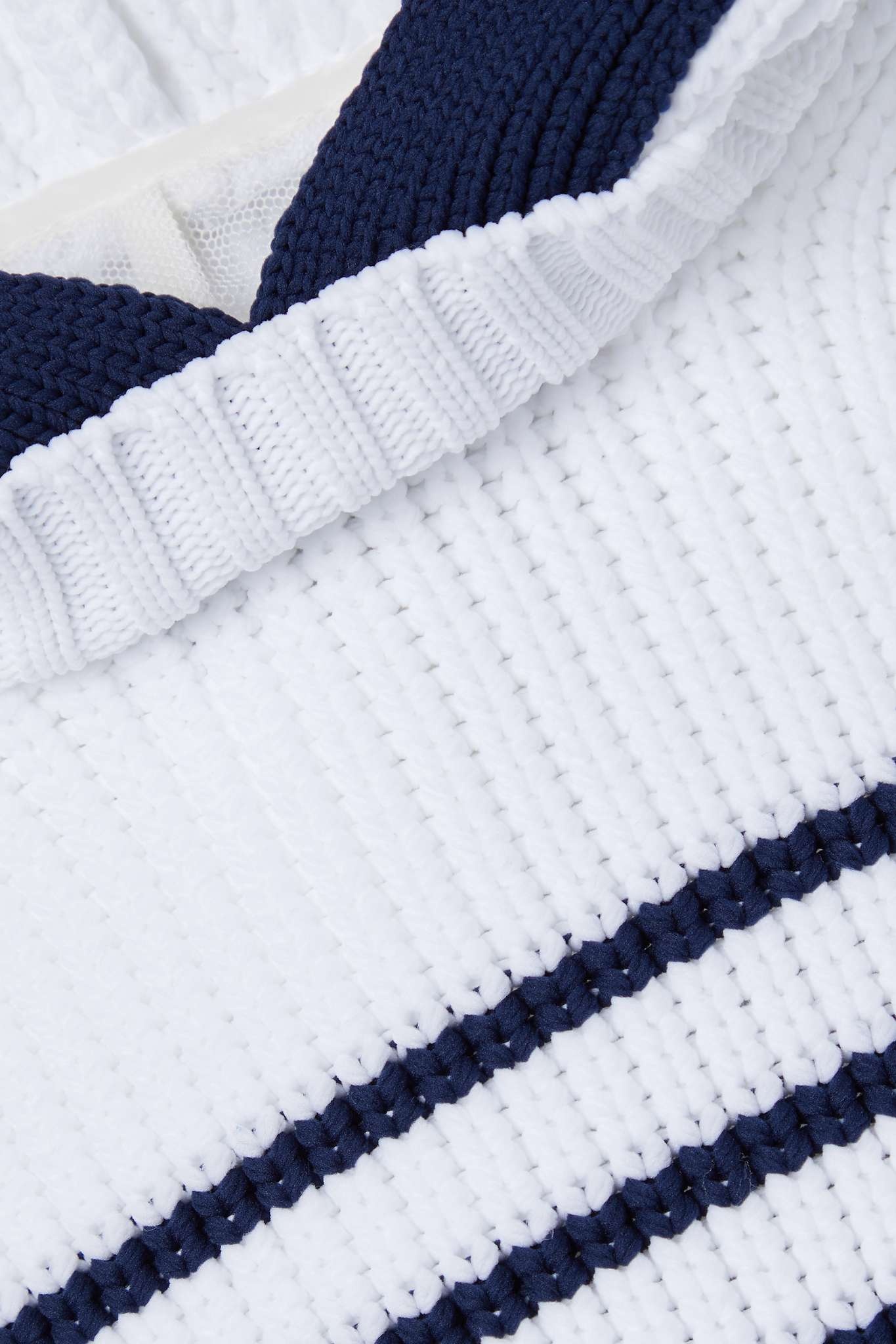 sacai Hooded striped ribbed-knit cape | netaporter | REVERSIBLE