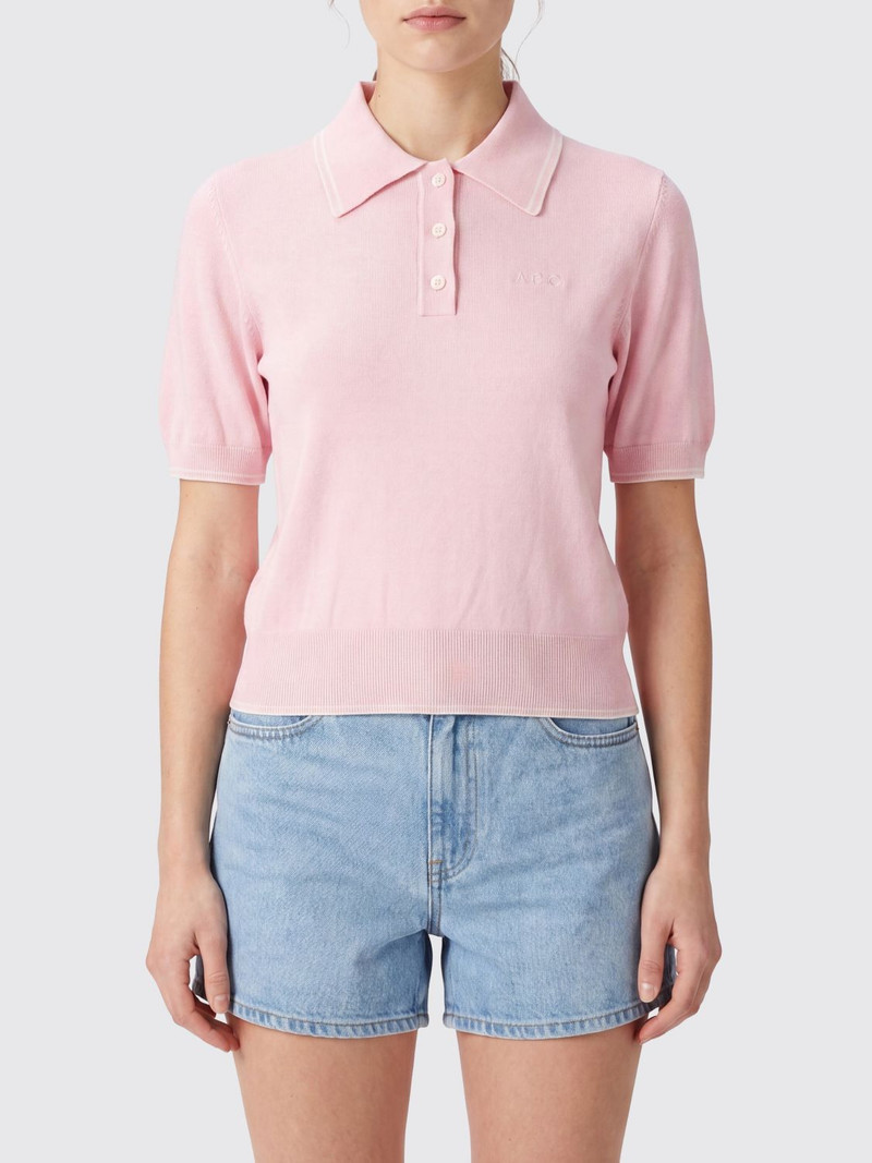A. P.C. Knit Cotton Polo with Ribbed Collar and Trims 1