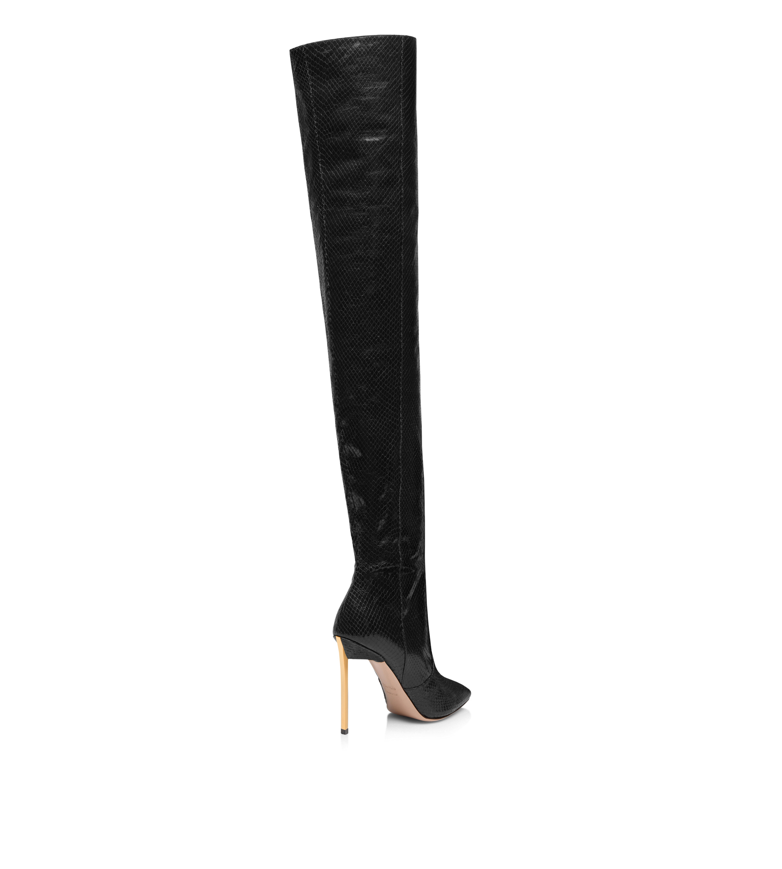 STAMPED PYTHON LEATHER CARINE OVER THE KNEE BOOT - 3