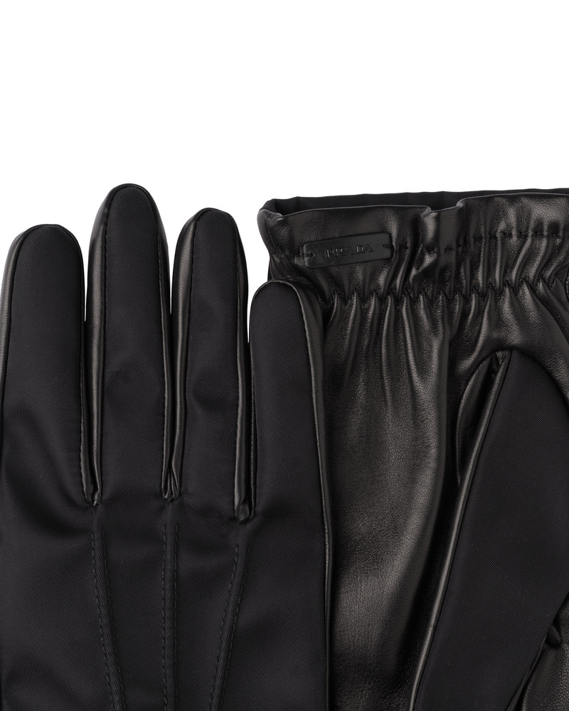 Prada Fabric and leather gloves outlook
