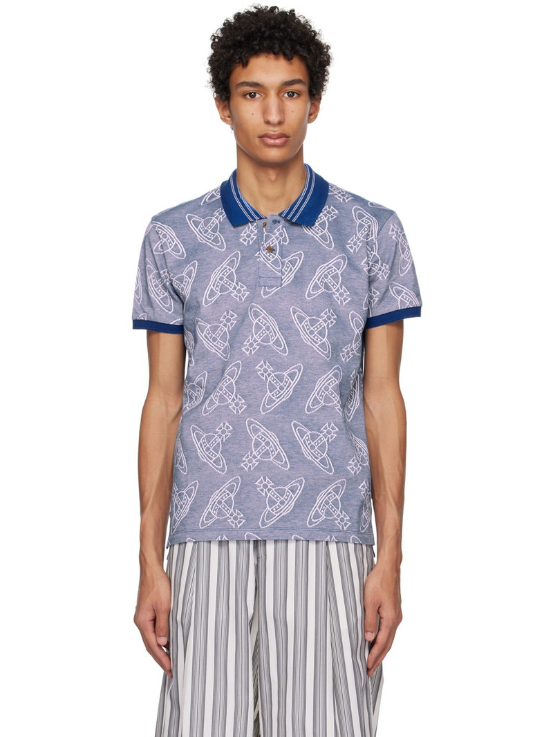 Blue Stripe Collar Polo - 1