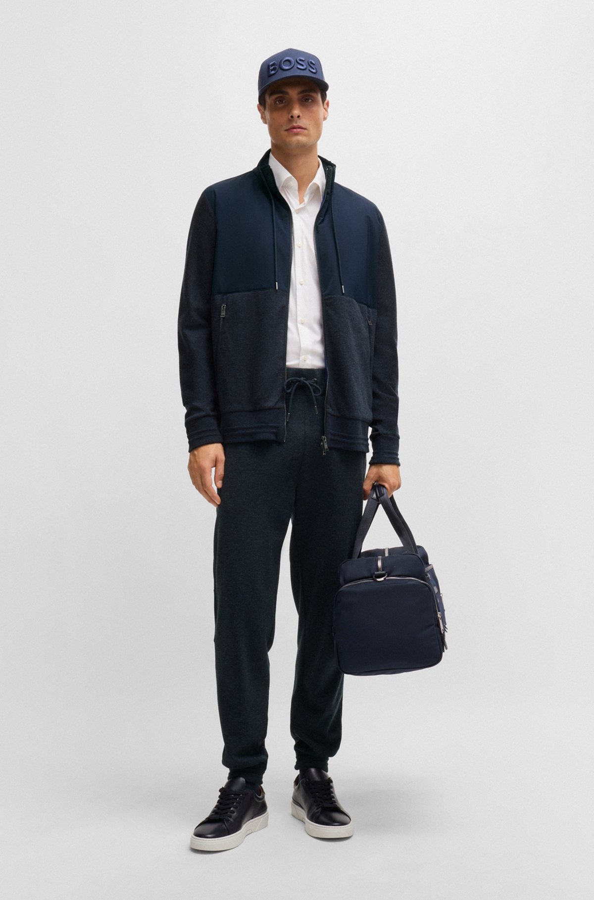 REGULAR-FIT TRACKSUIT BOTTOMS IN STRETCH FLANNEL - 4