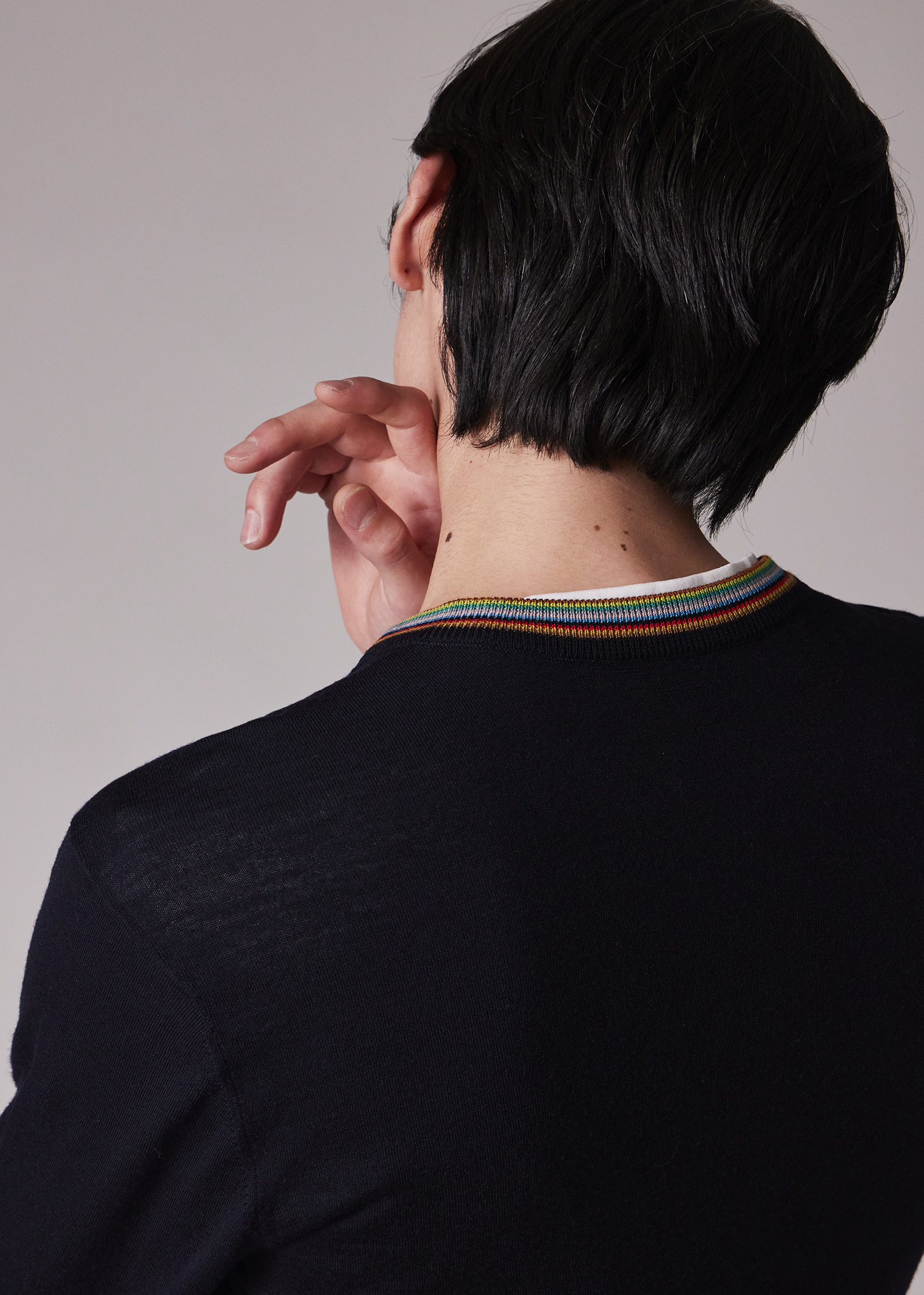 Dark Navy Washable Wool 'Signature Stripe' Cardigan - 4