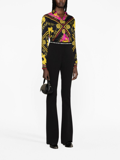 VERSACE JEANS COUTURE logo-waistband flared trousers outlook