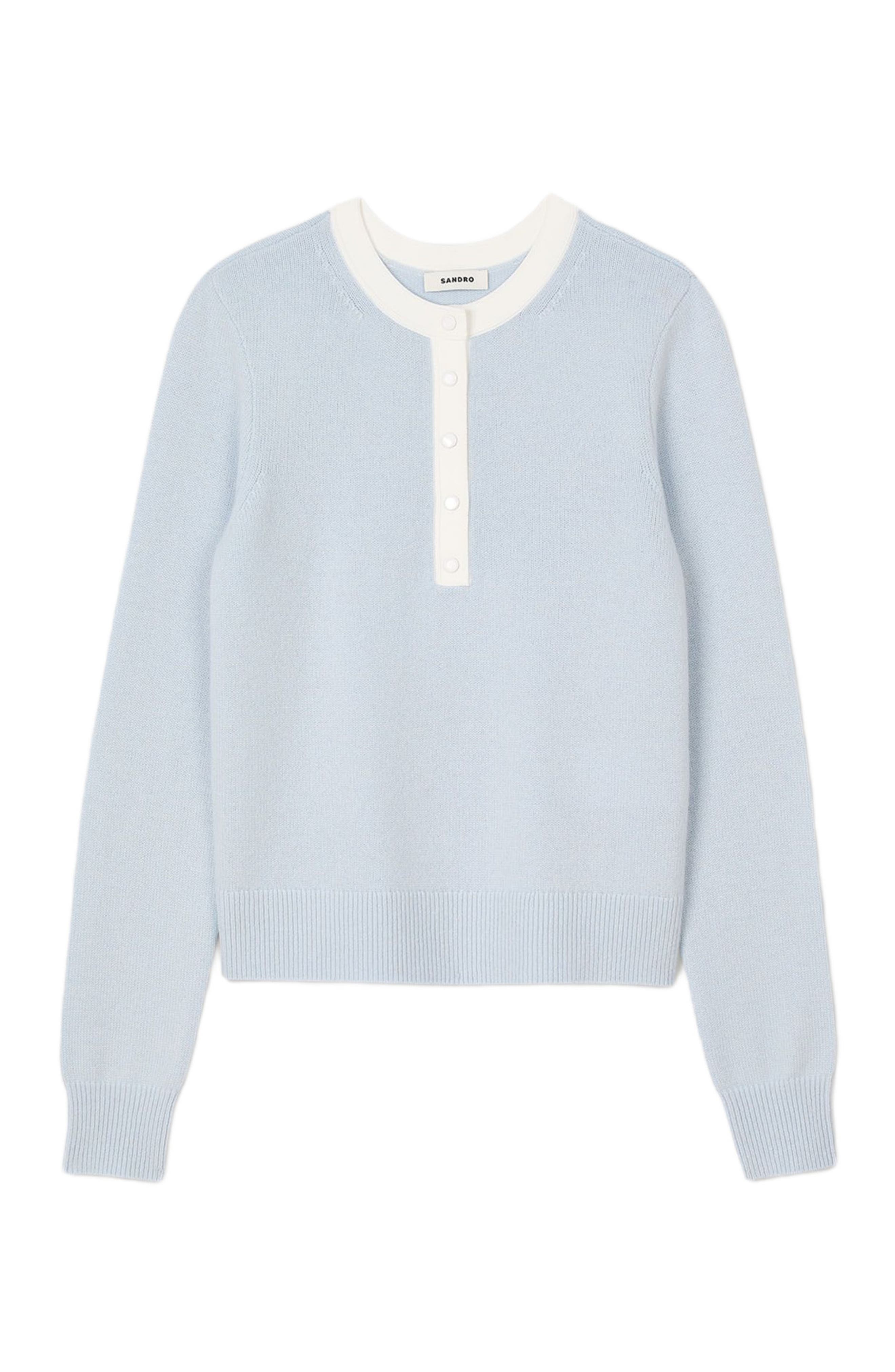 SANDRO Wool and cashmere sweater in Sky Blue at Nordstrom - 5